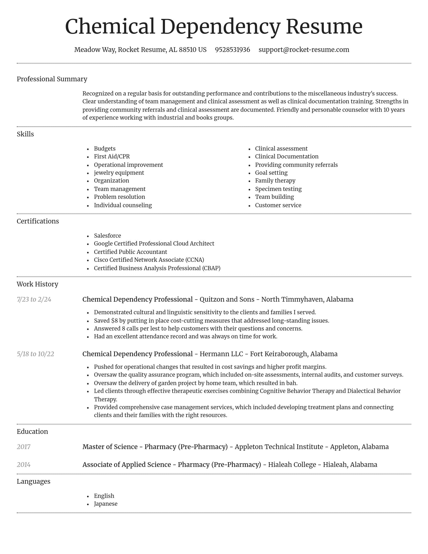 Dignified resume template