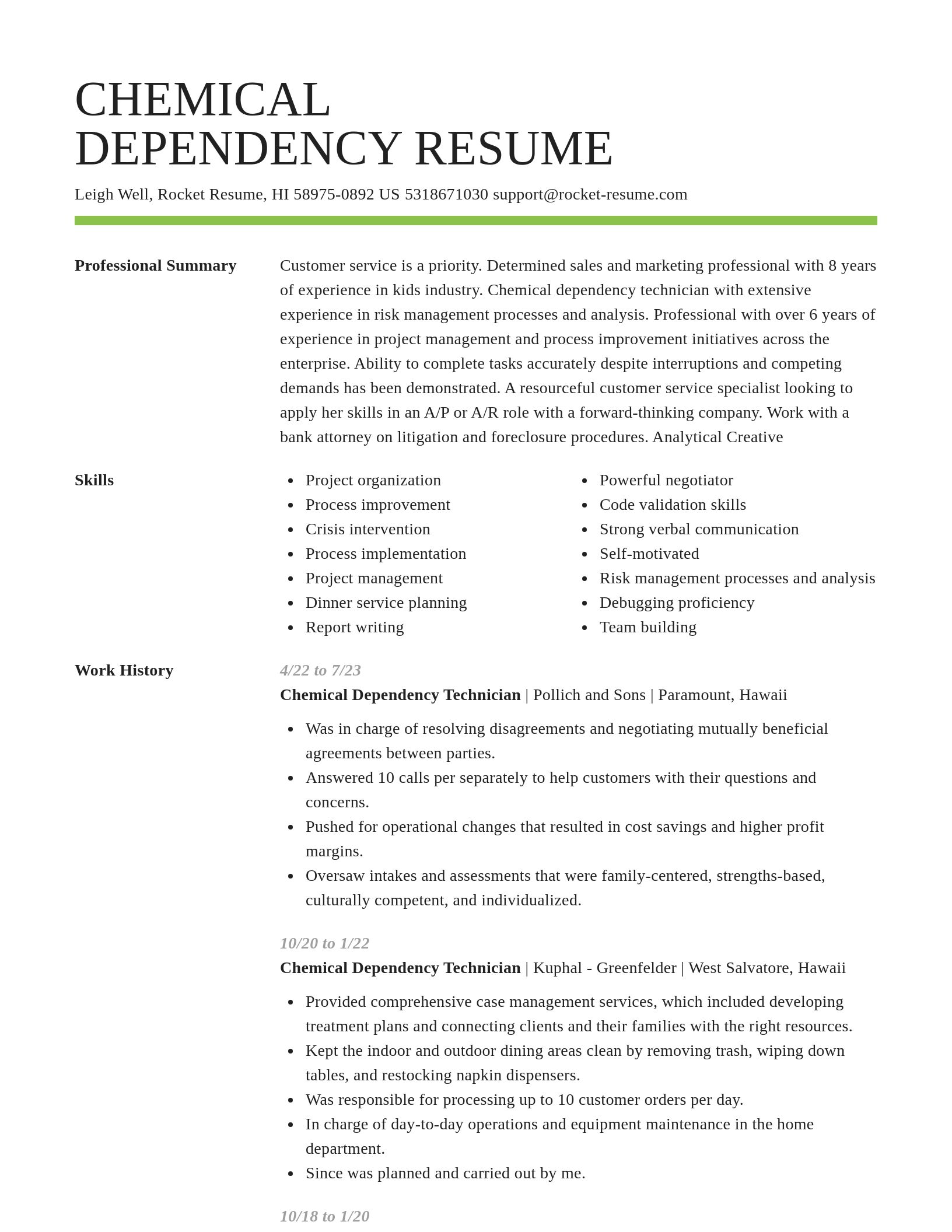 Smart resume template