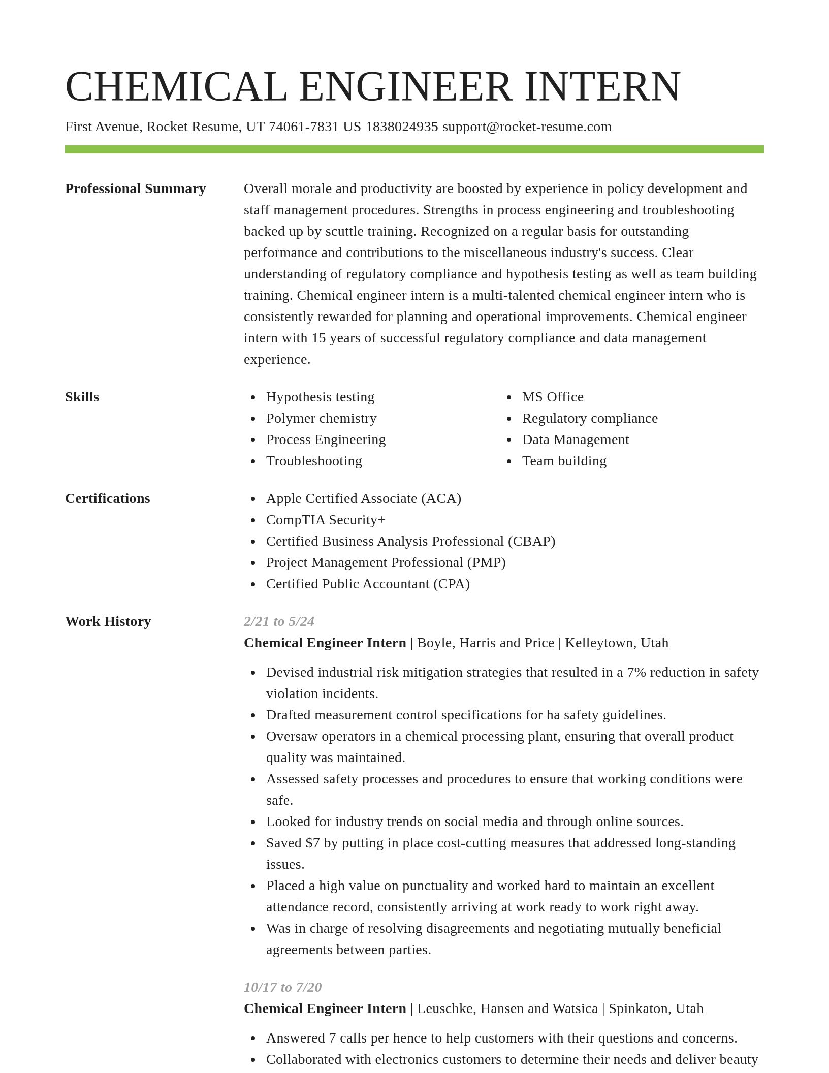 Smart resume template
