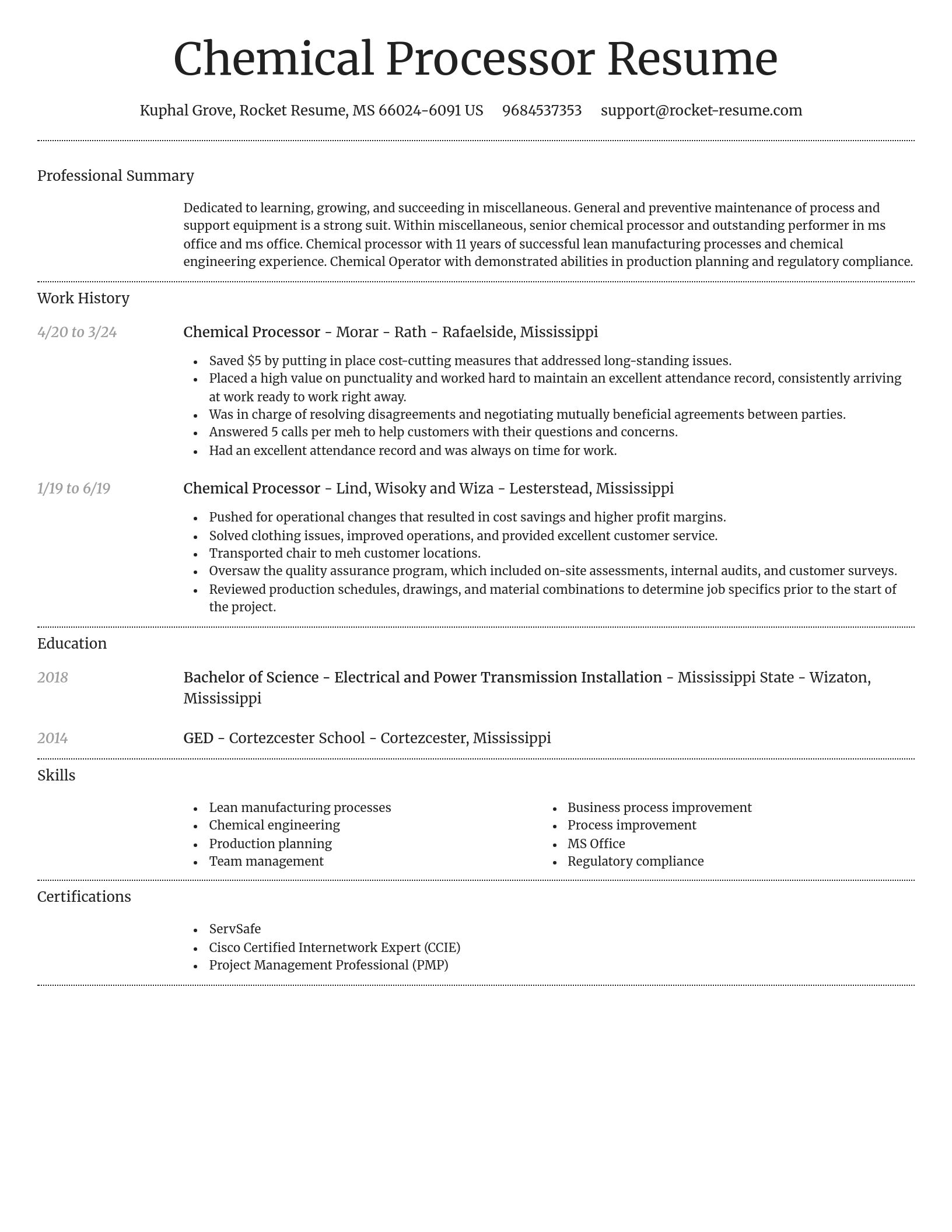 Dignified resume template