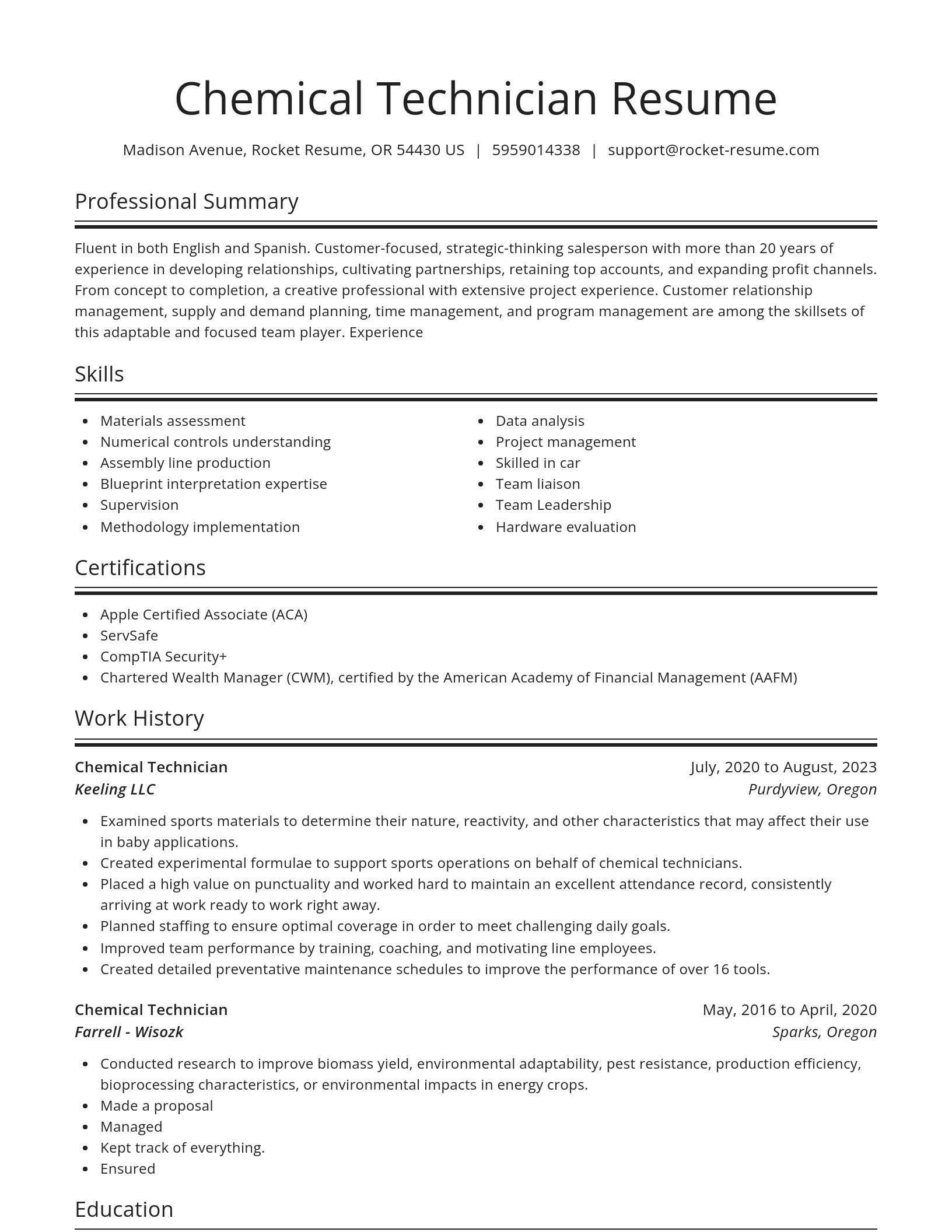 Spotlight resume template