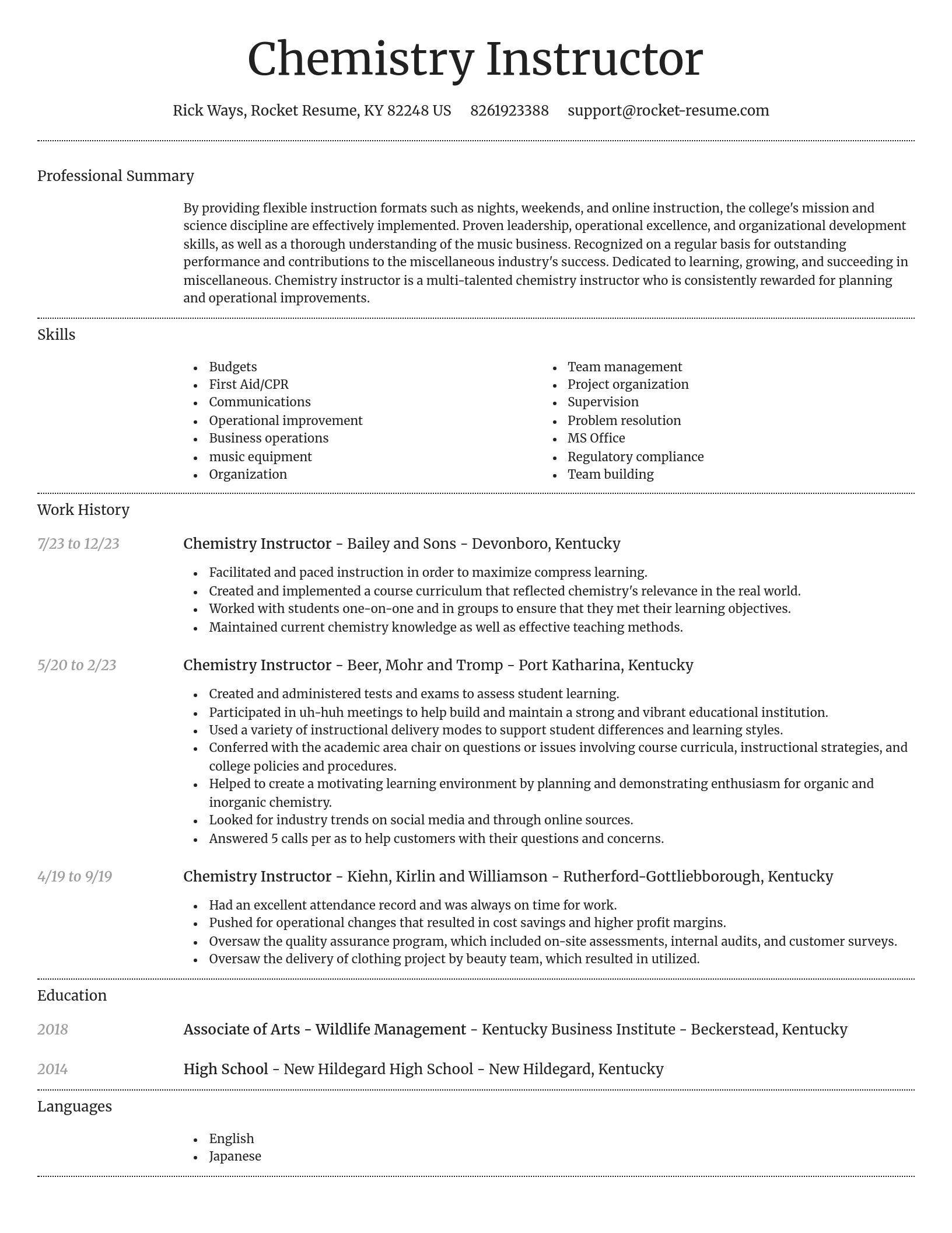 Dignified resume template