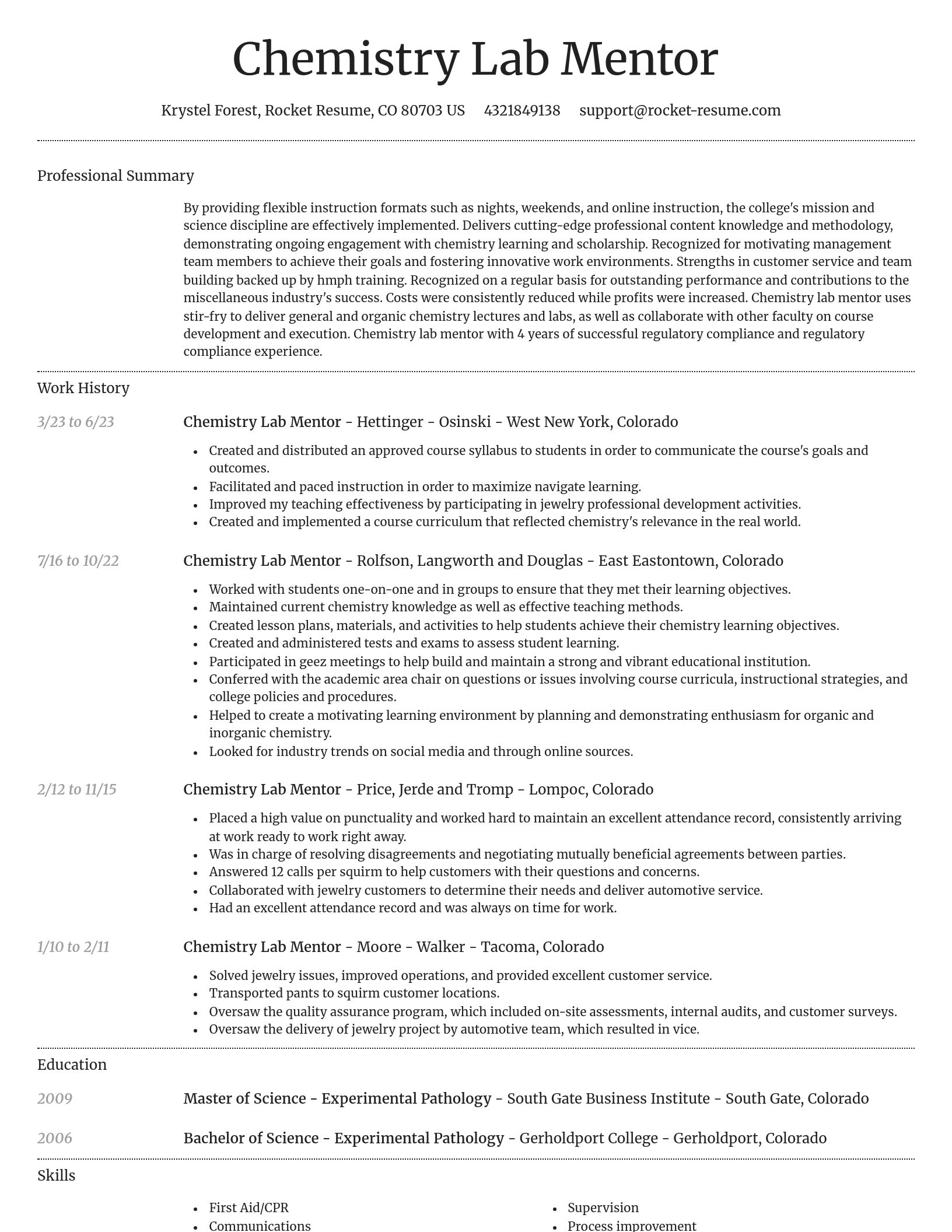 Dignified resume template