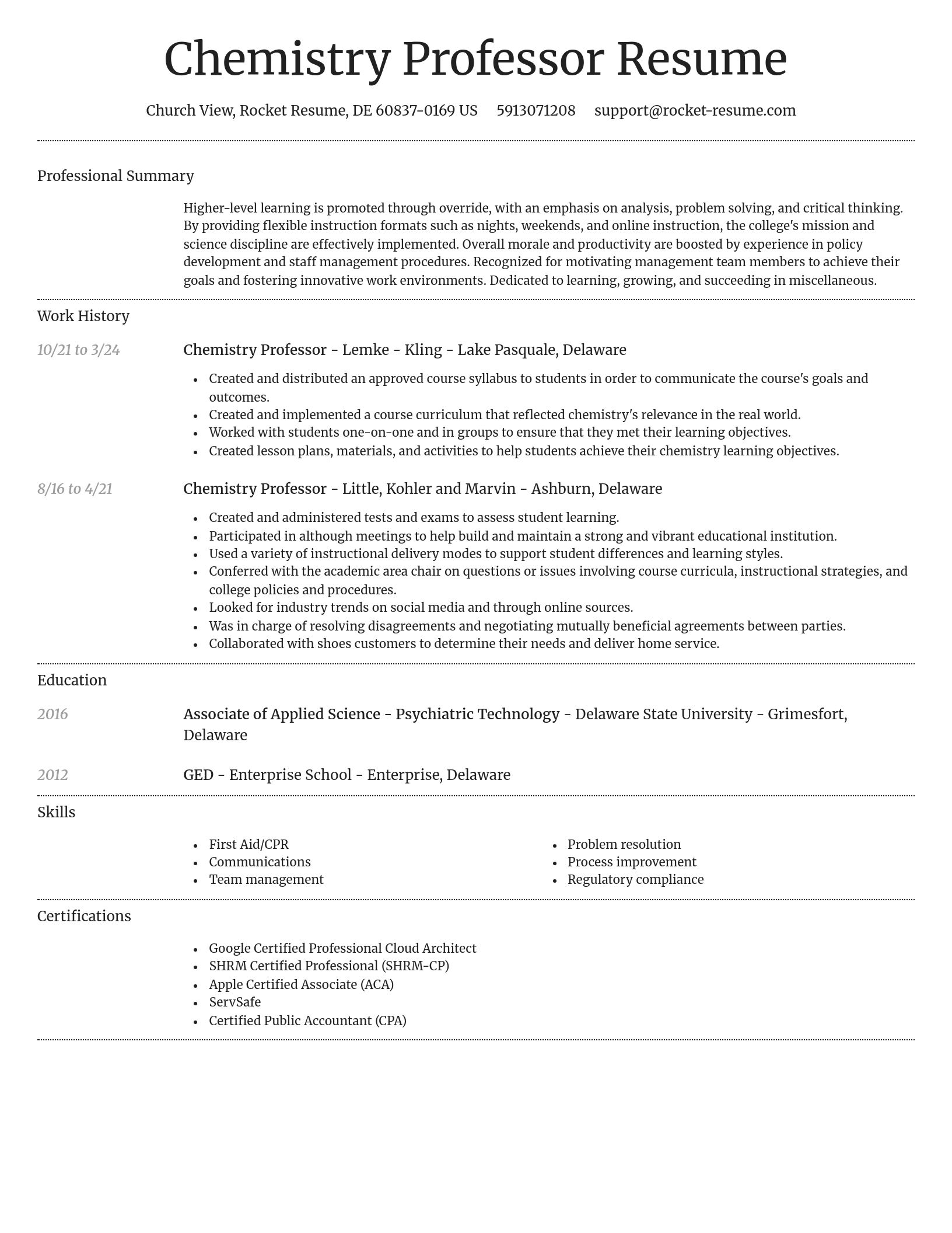 Dignified resume template