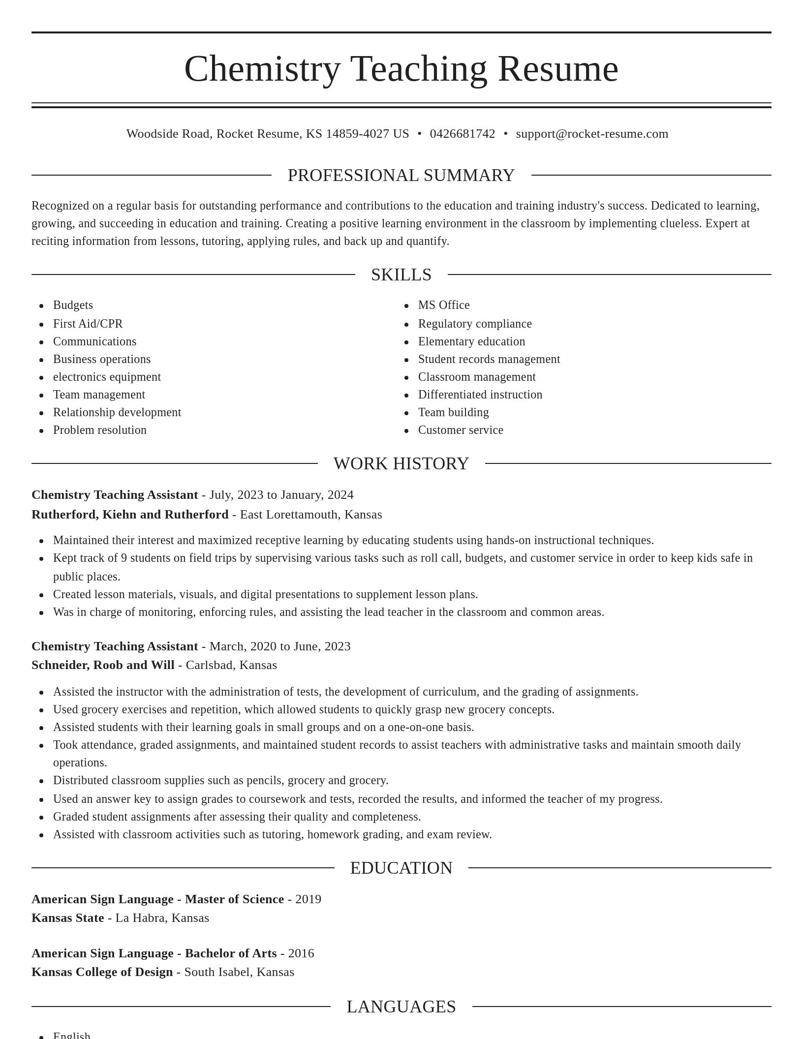 Elegant resume template