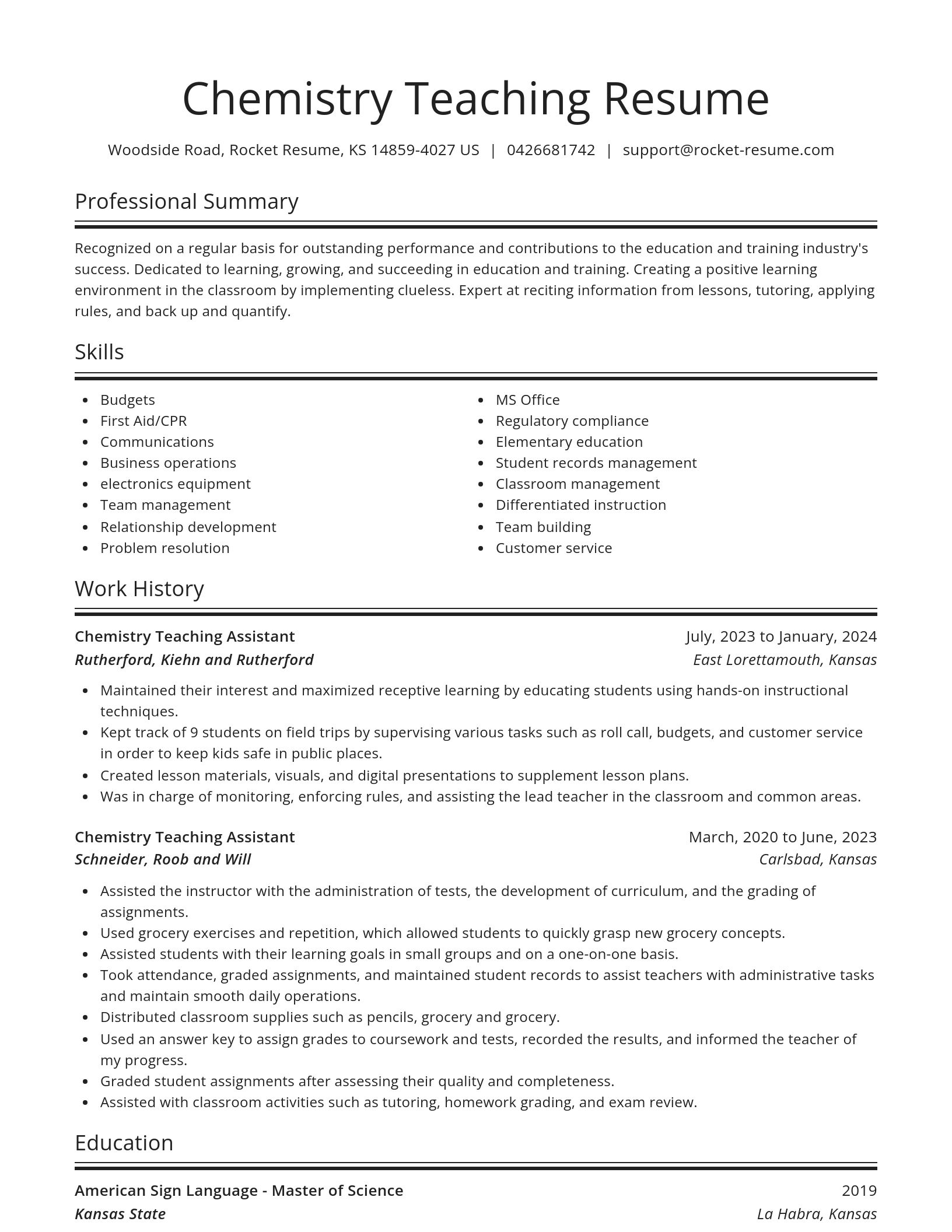 Spotlight resume template