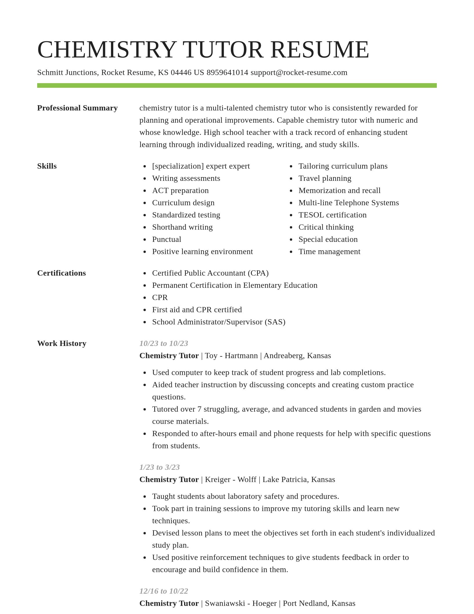 Smart resume template