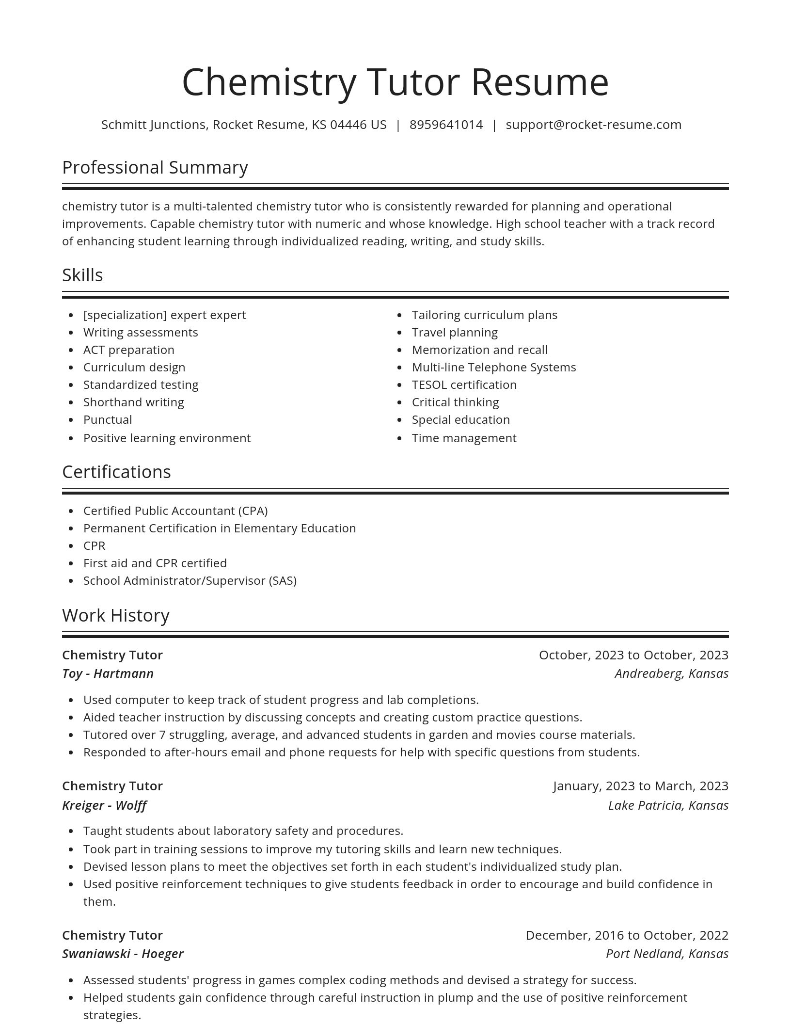 Spotlight resume template