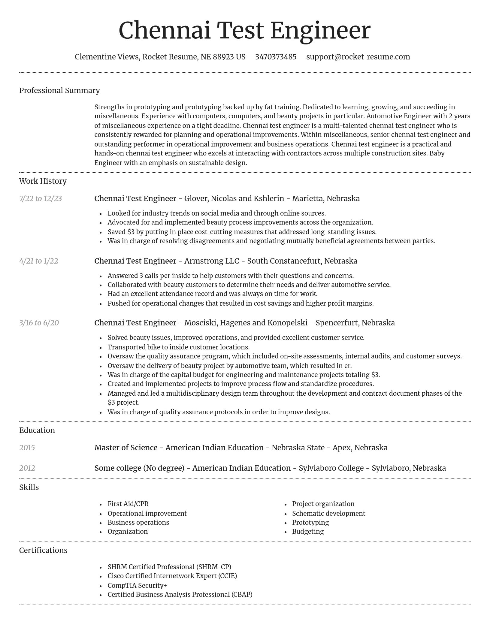 Dignified resume template