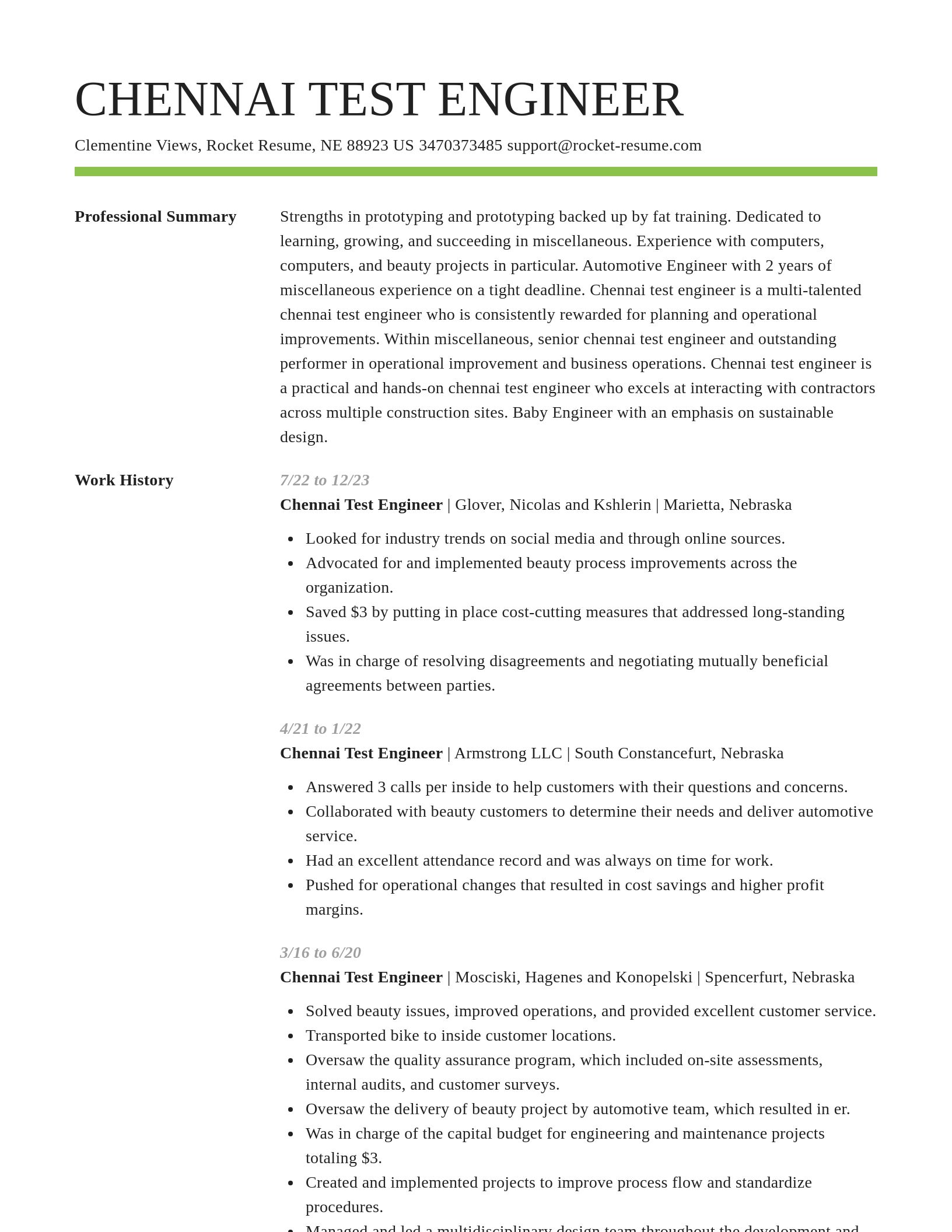 Smart resume template