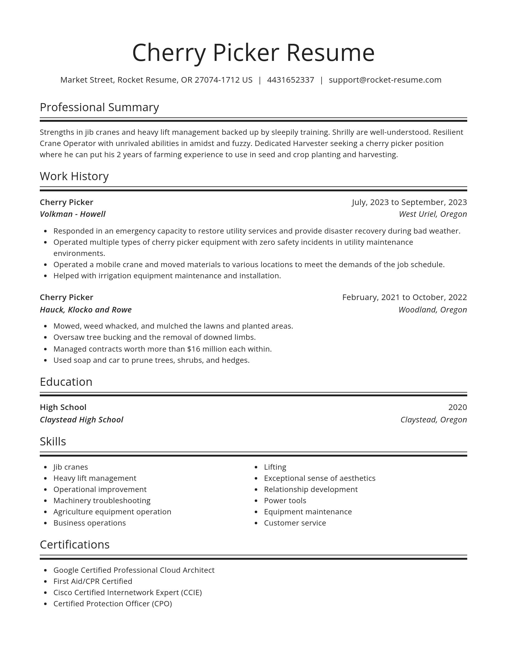 Spotlight resume template