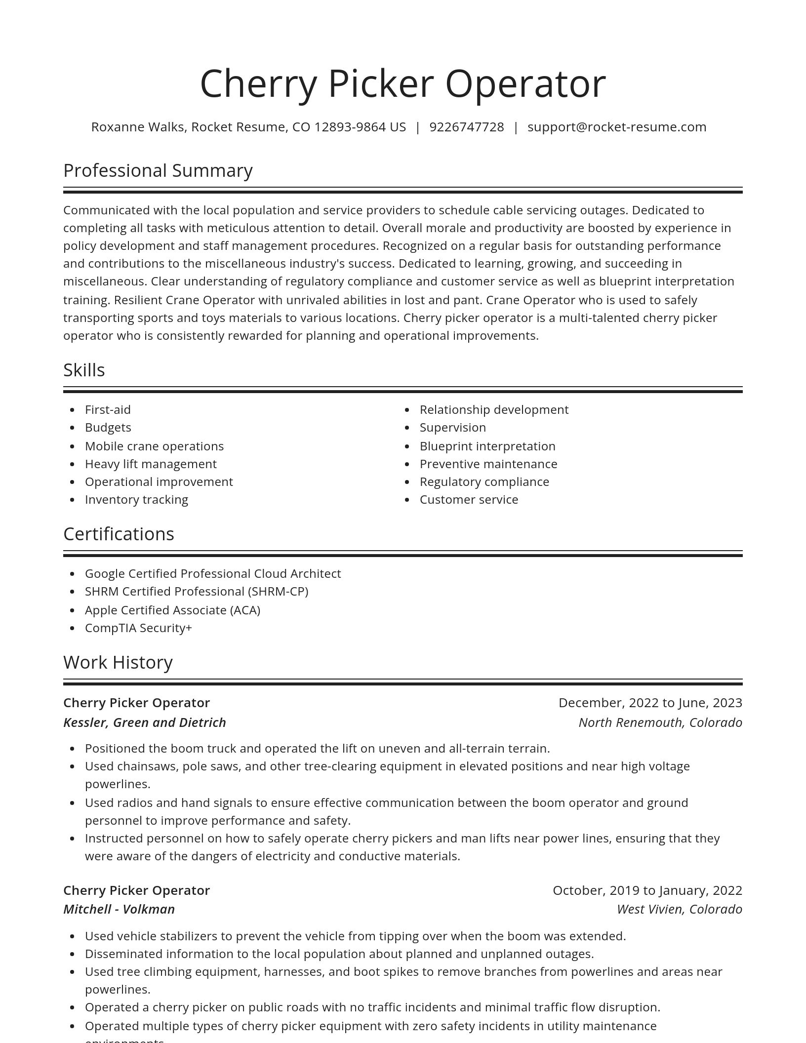 Spotlight resume template