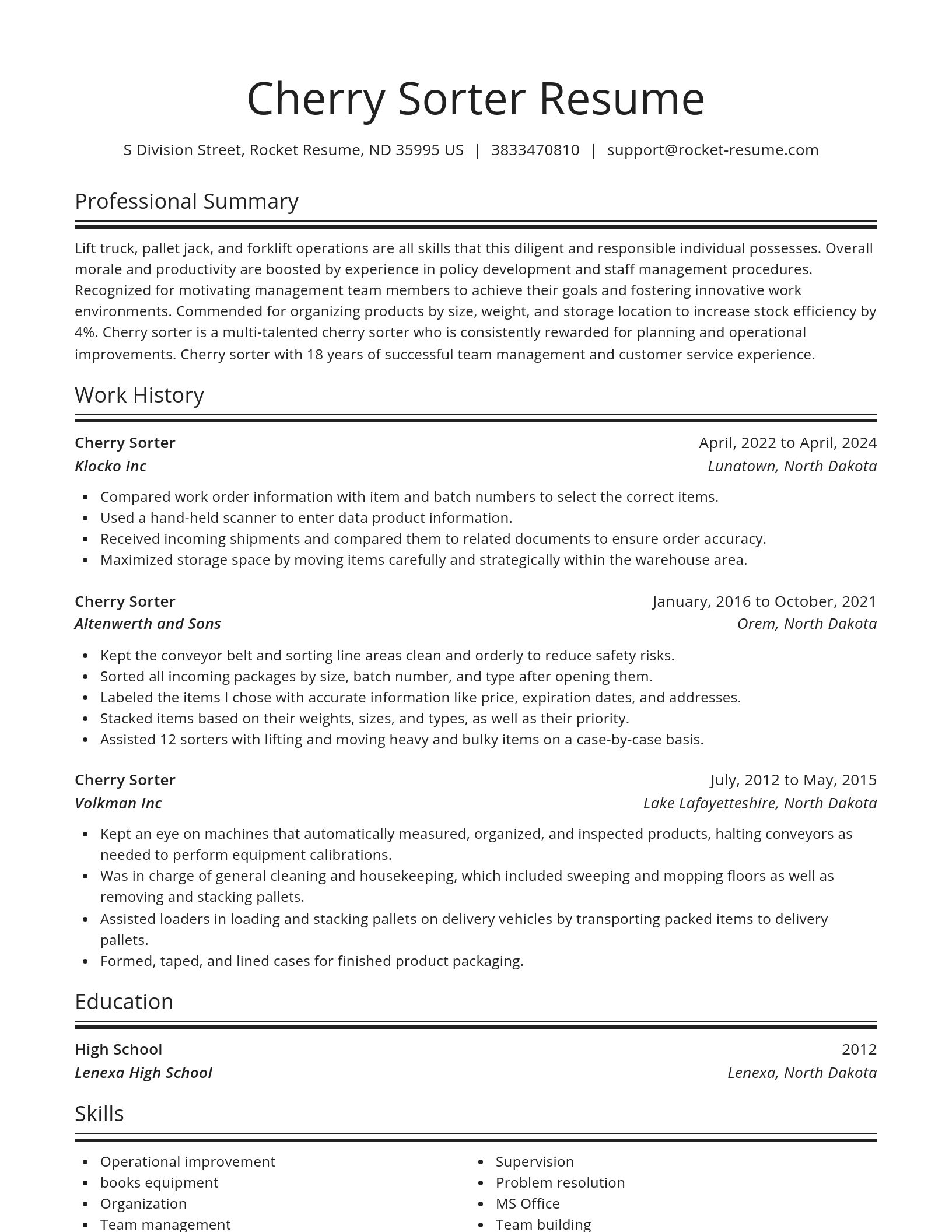 Spotlight resume template