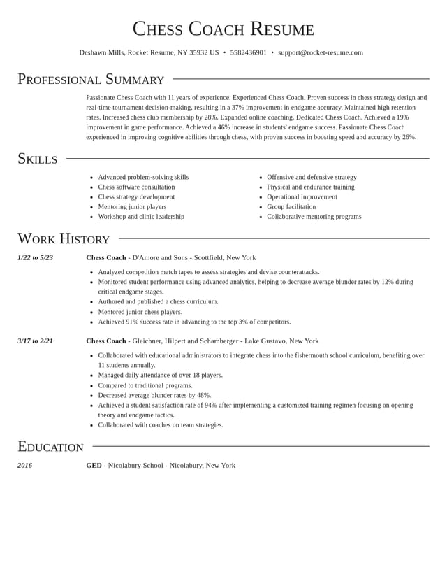 Director resume template