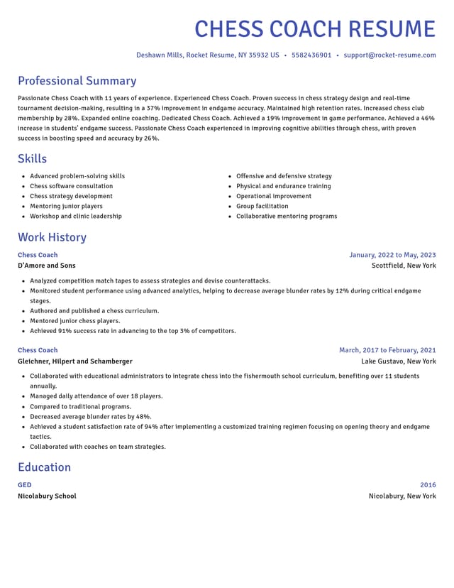 Novel resume template