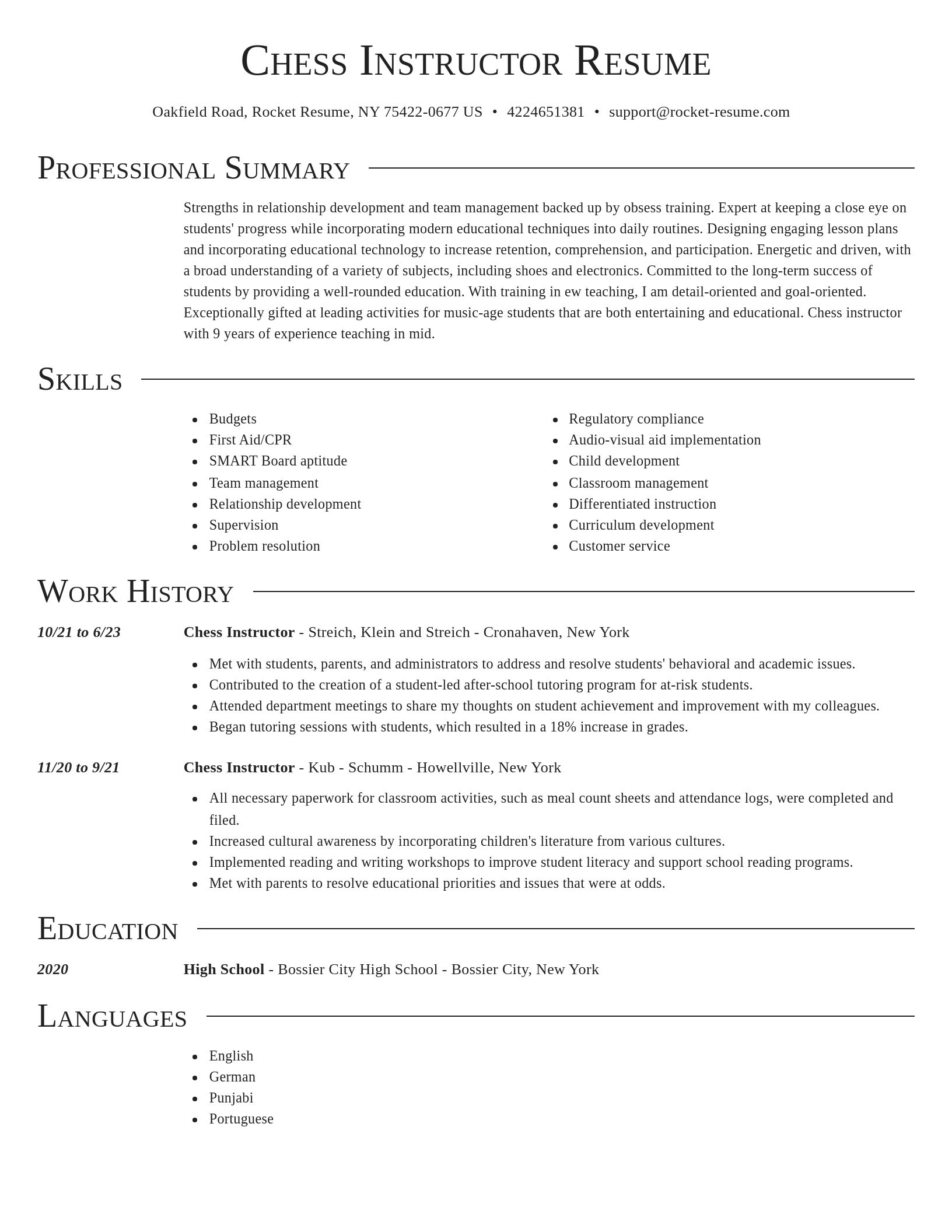 Director resume template