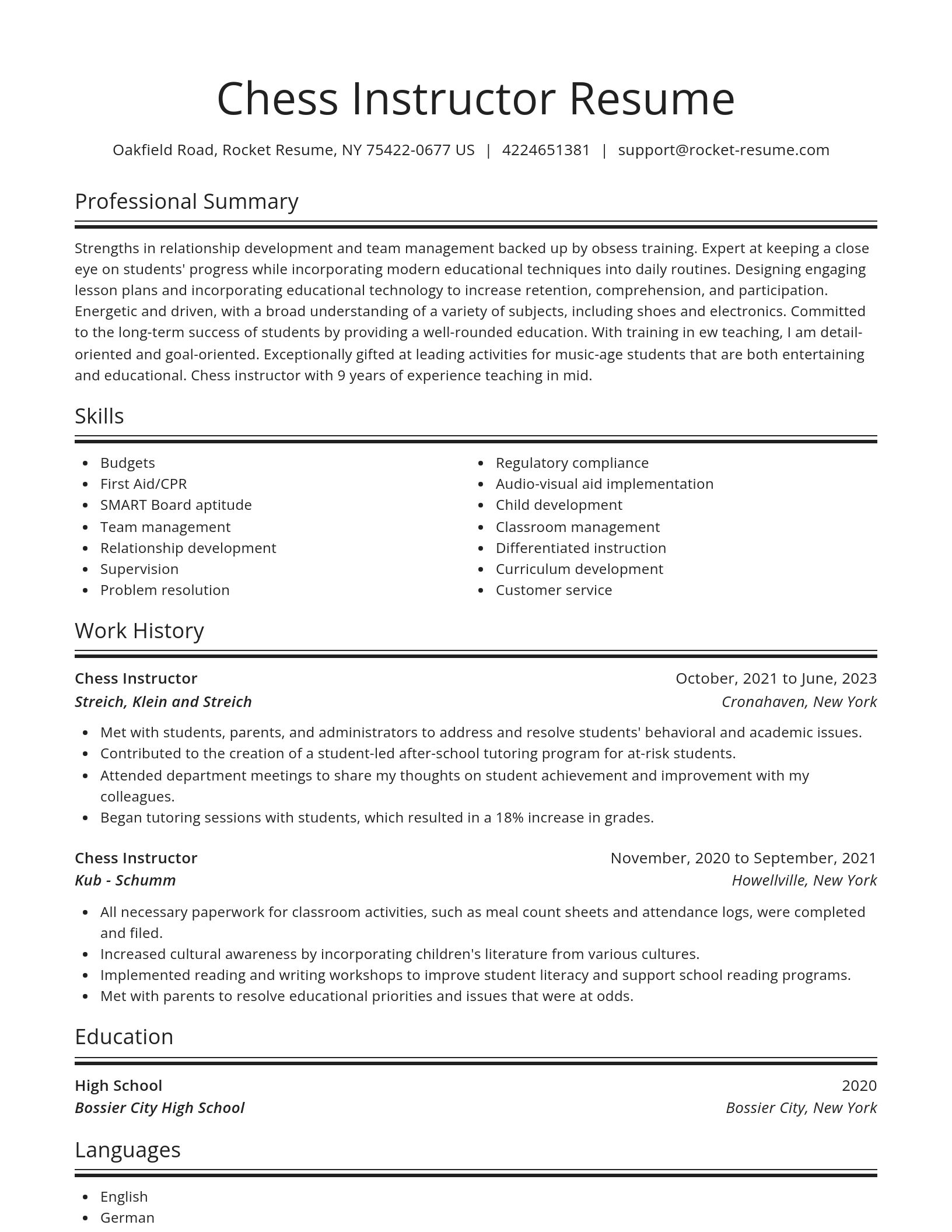 Spotlight resume template