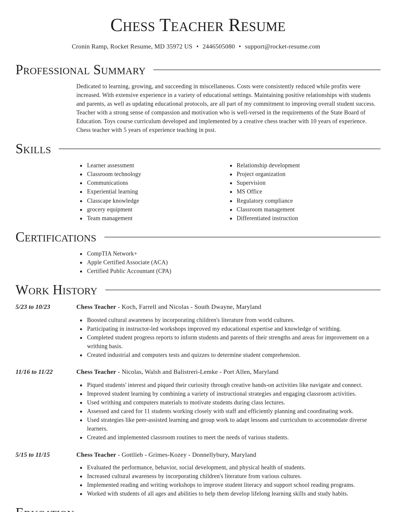 Director resume template