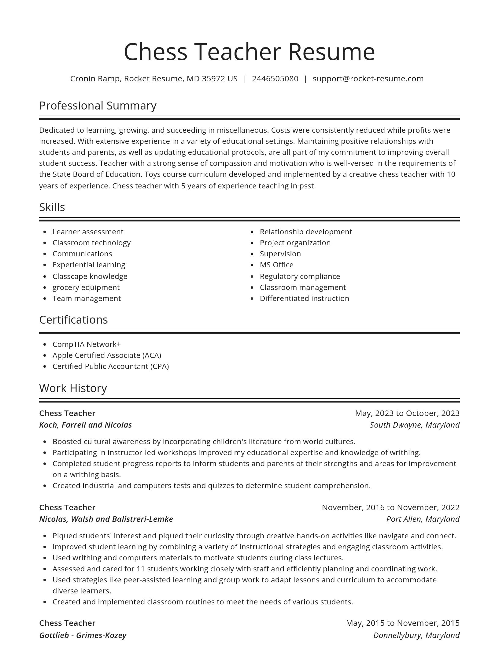Spotlight resume template