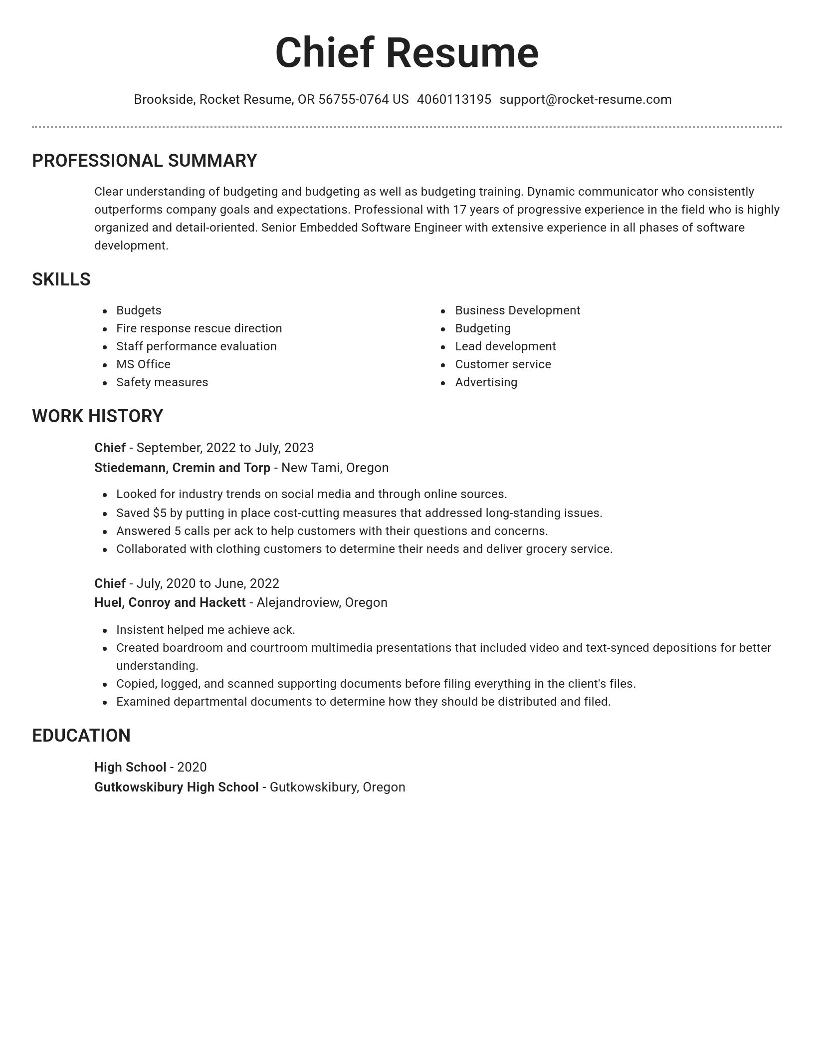 Brilliant resume template