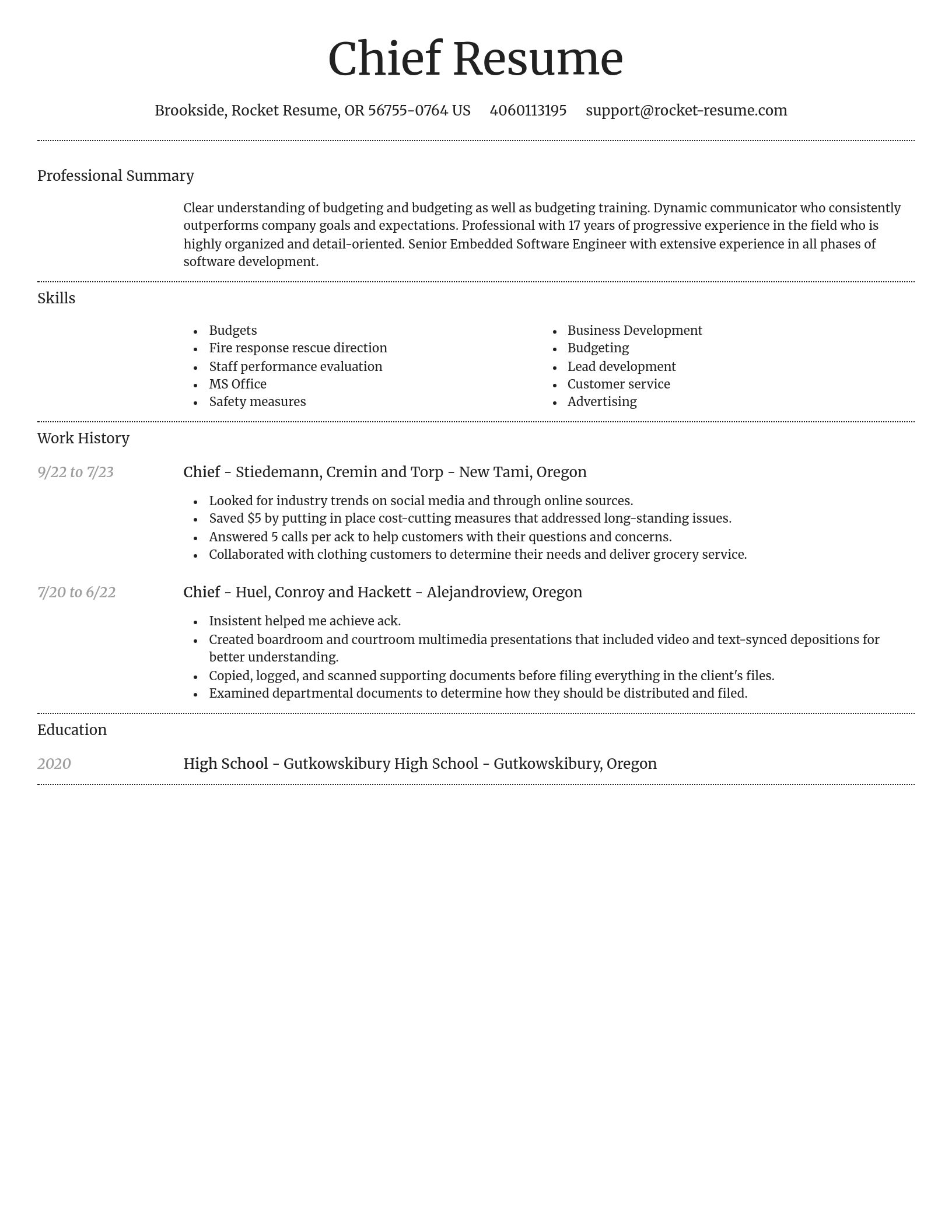 Dignified resume template