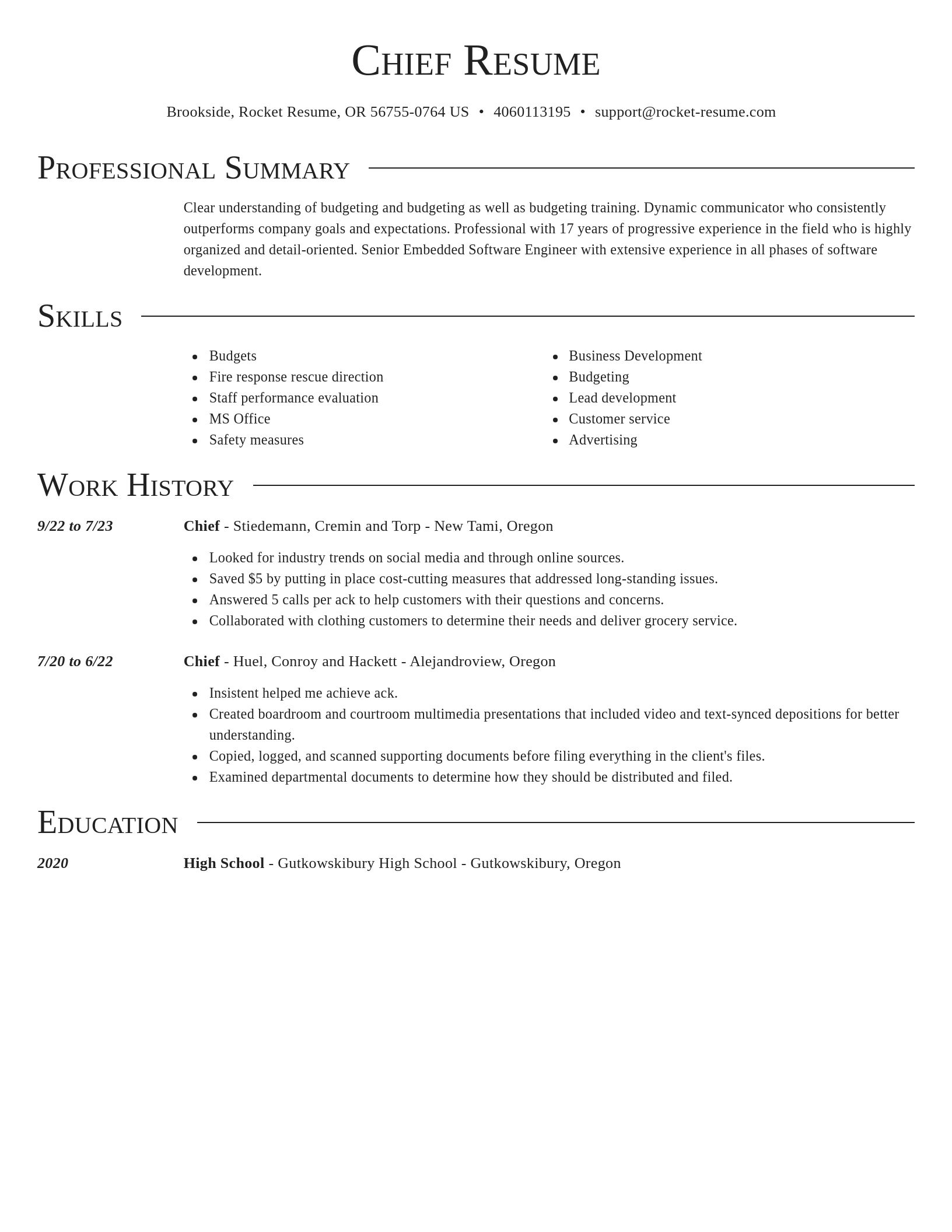Director resume template