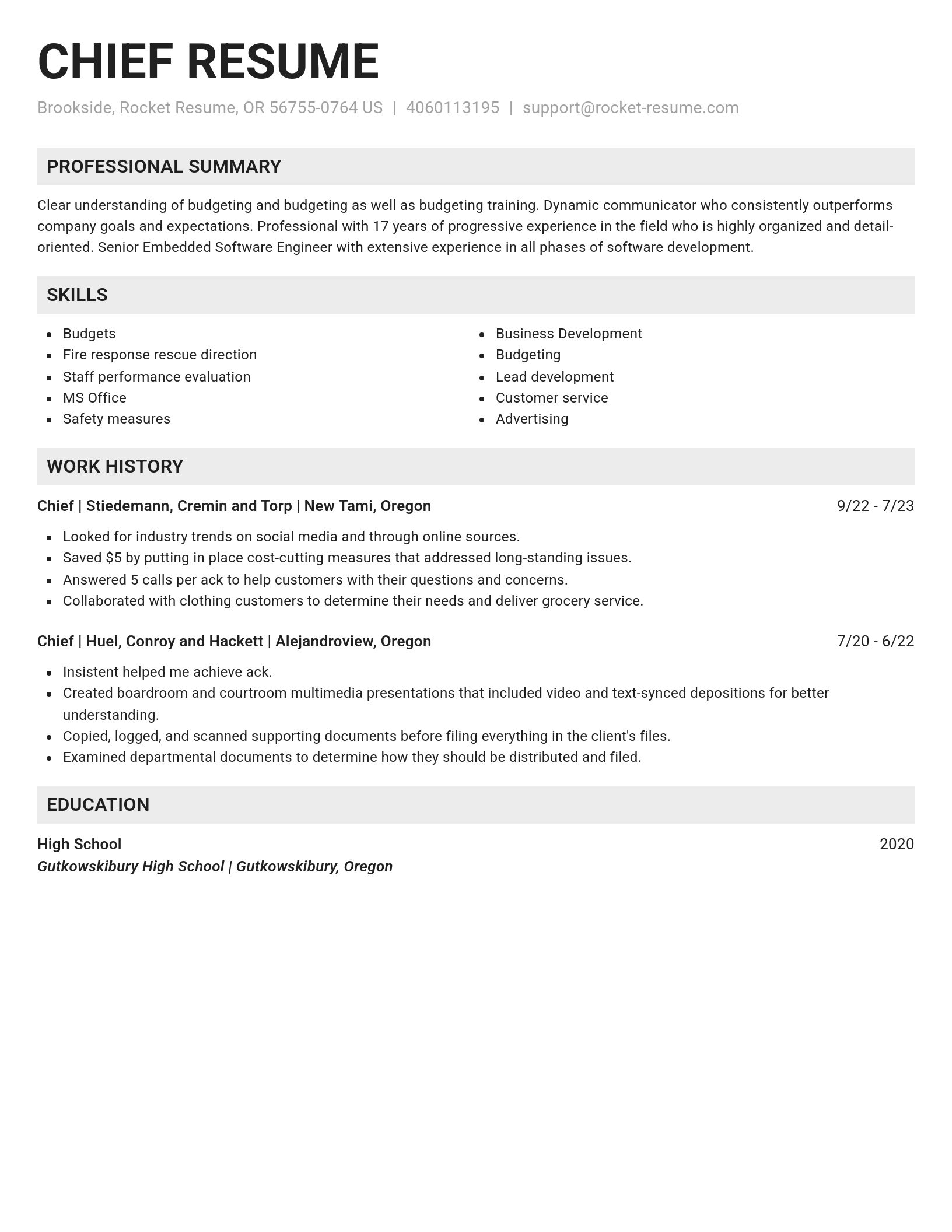 Genius resume template