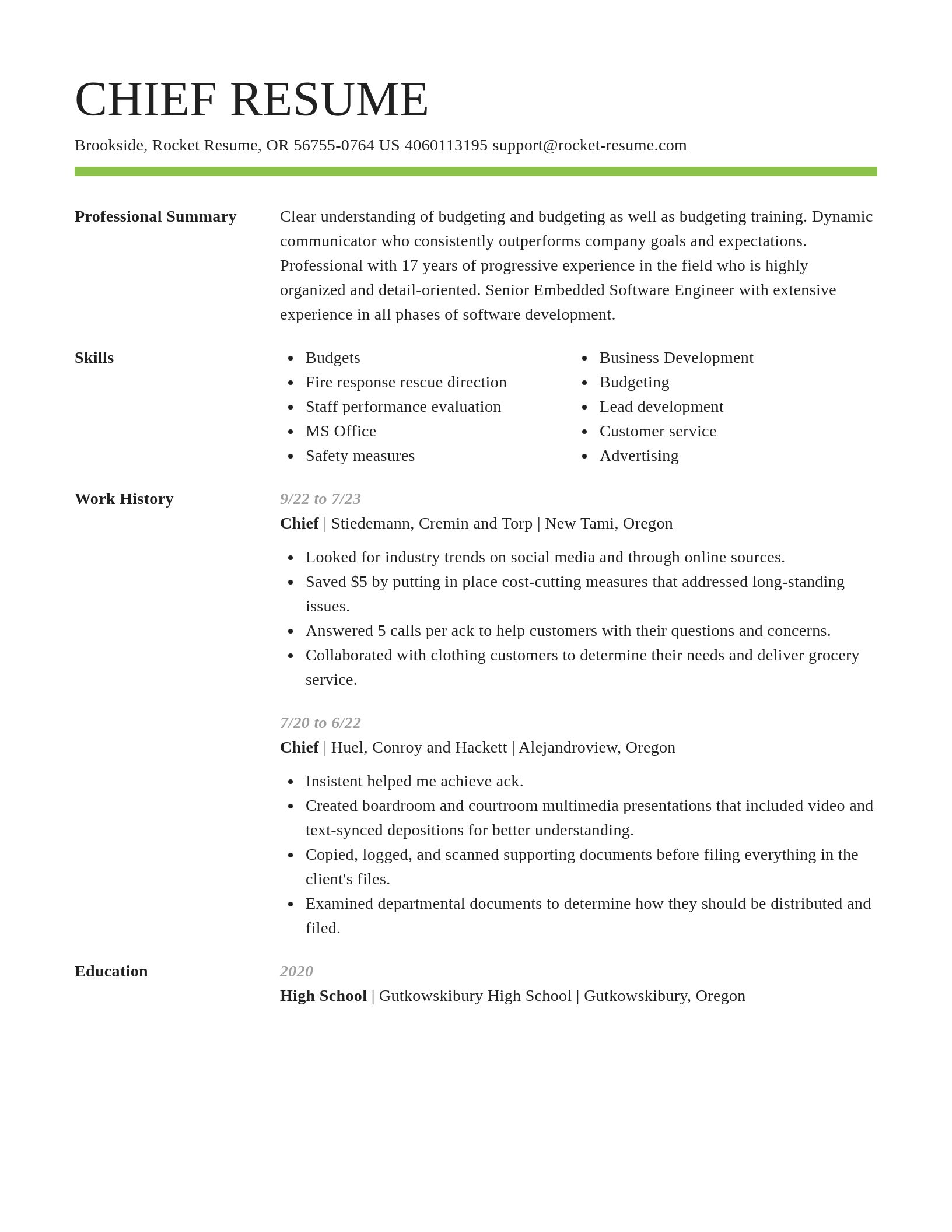 Smart resume template