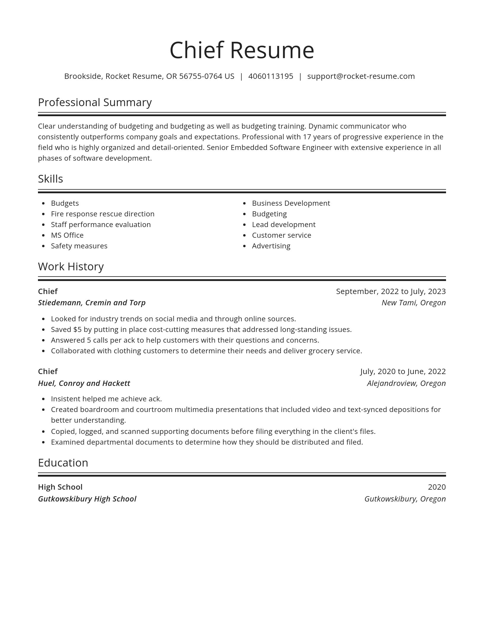 Spotlight resume template