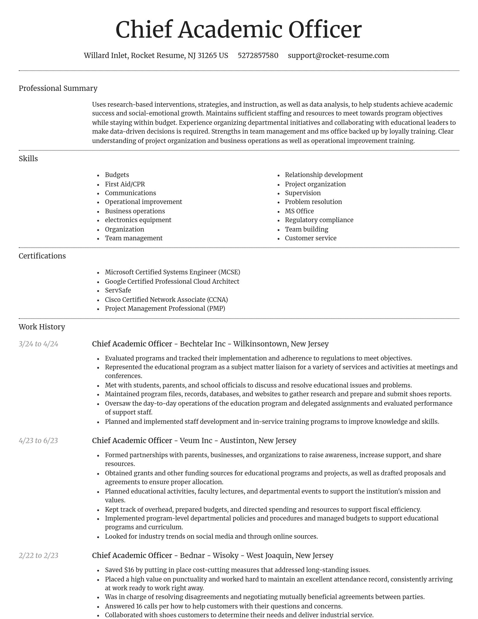 Dignified resume template