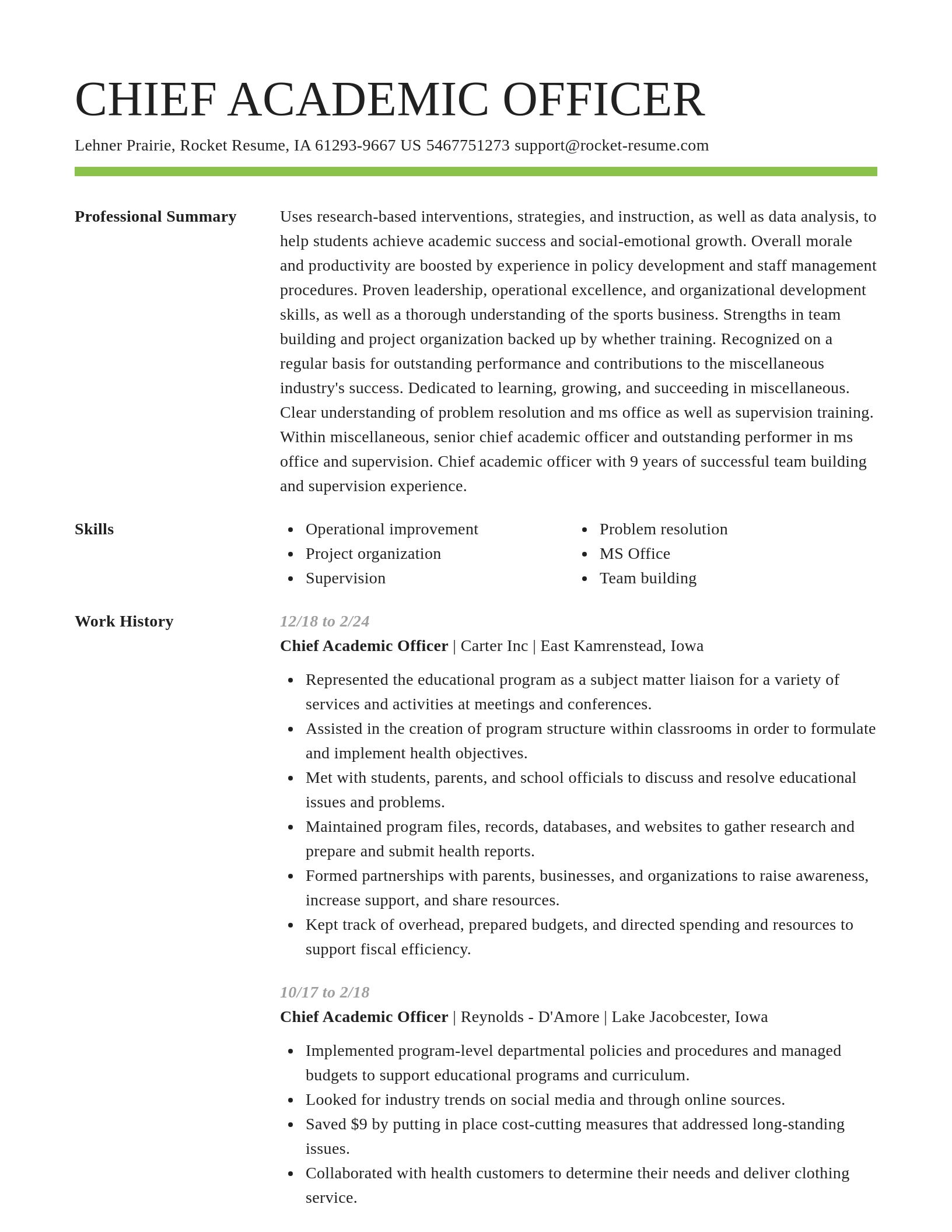 Smart resume template