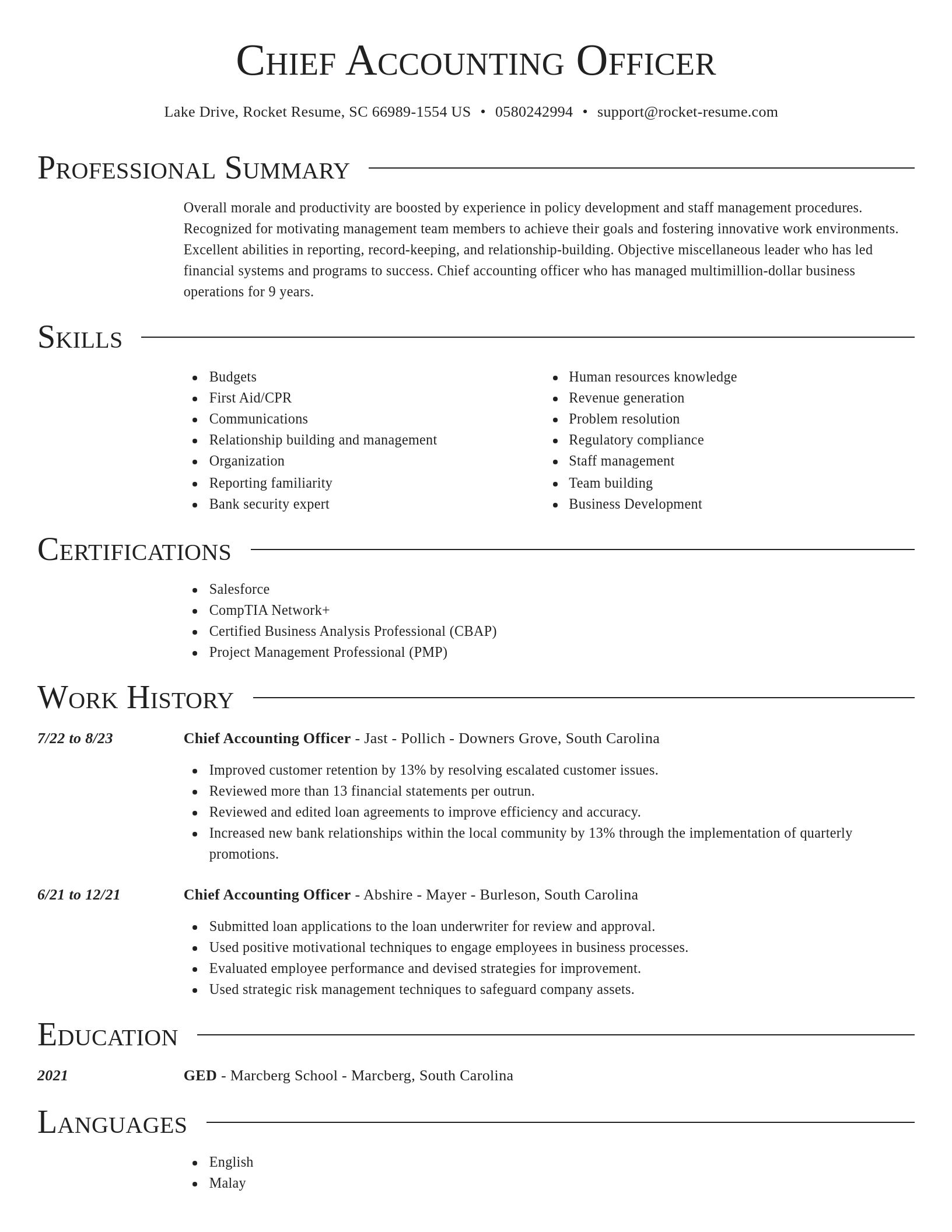Director resume template