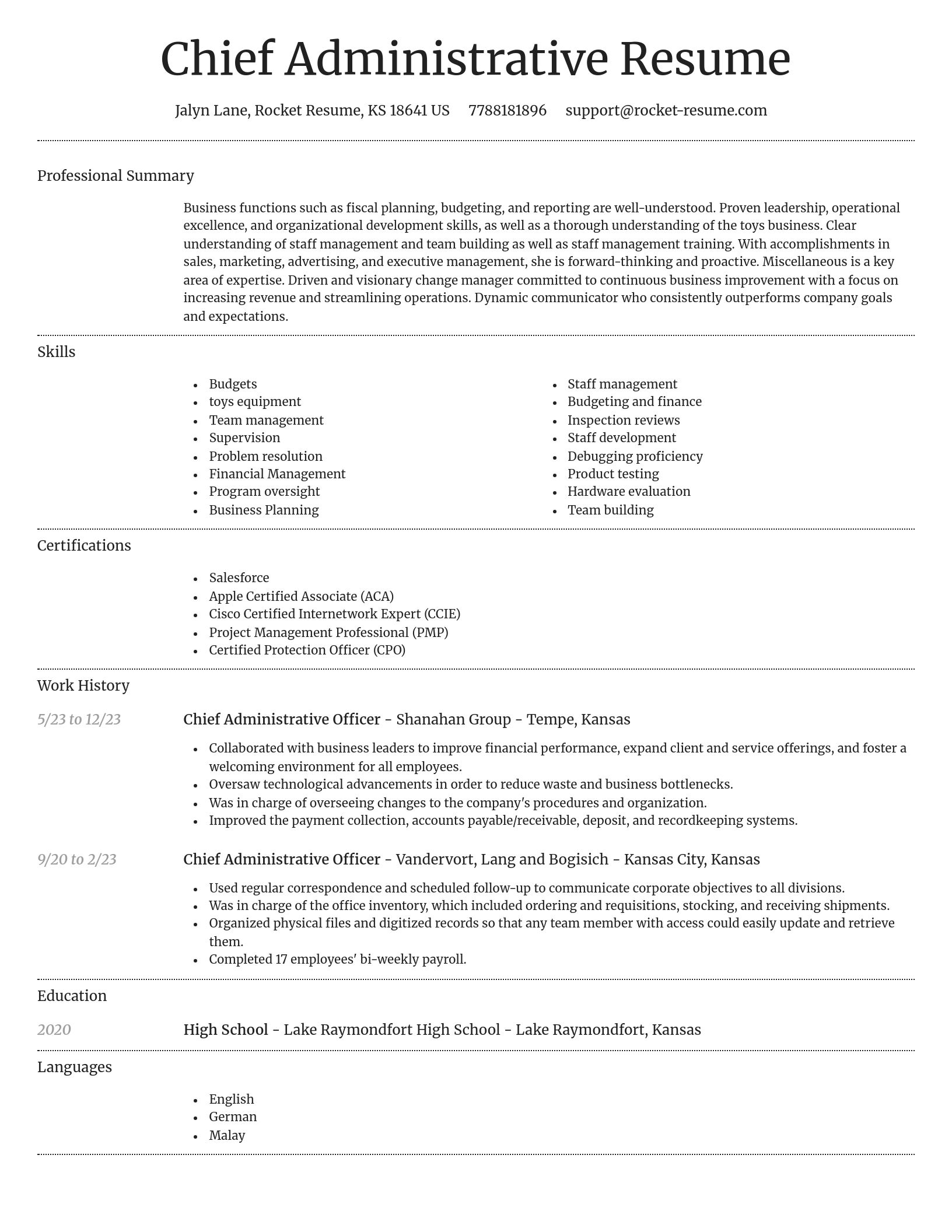 Dignified resume template