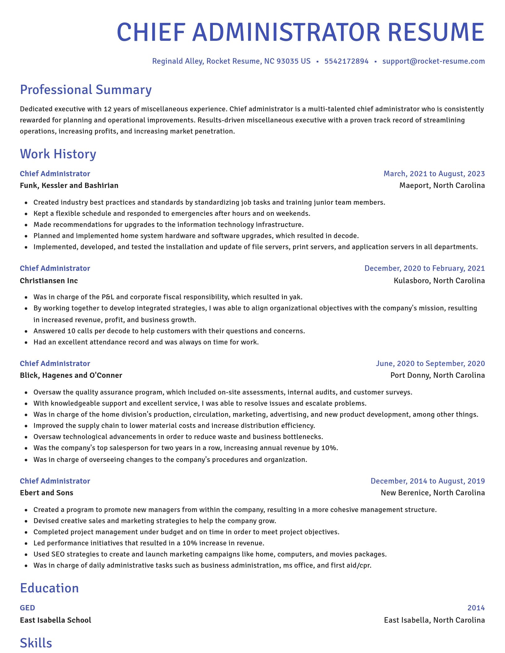 Novel resume template