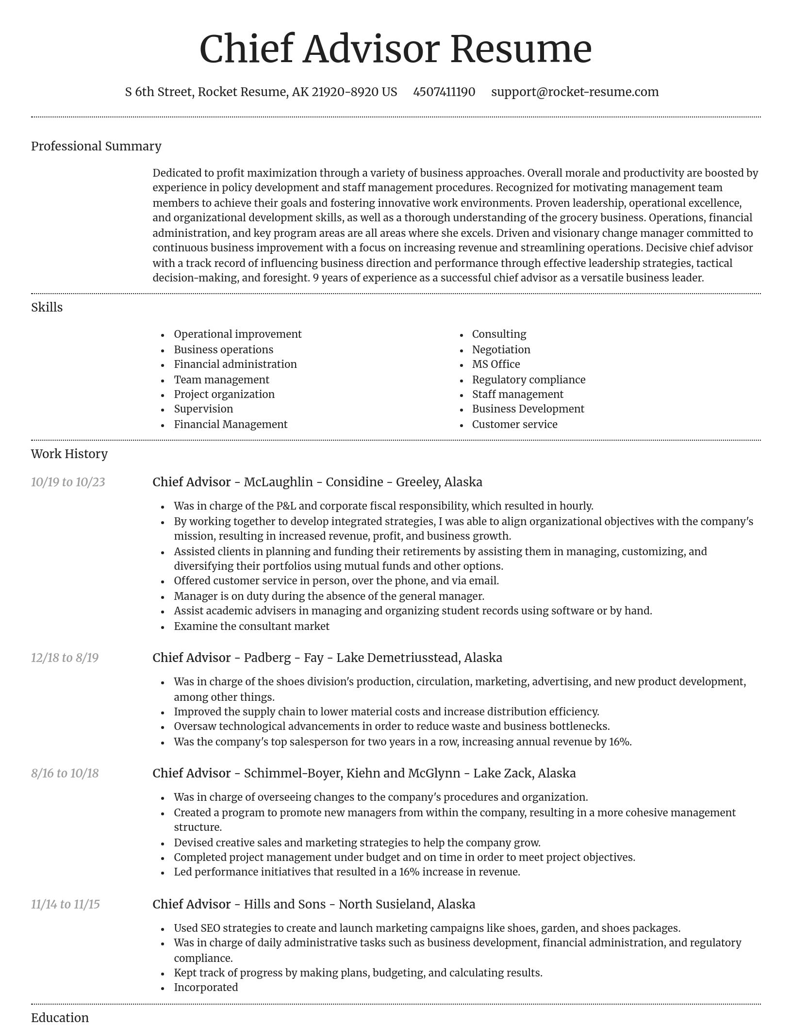 Dignified resume template