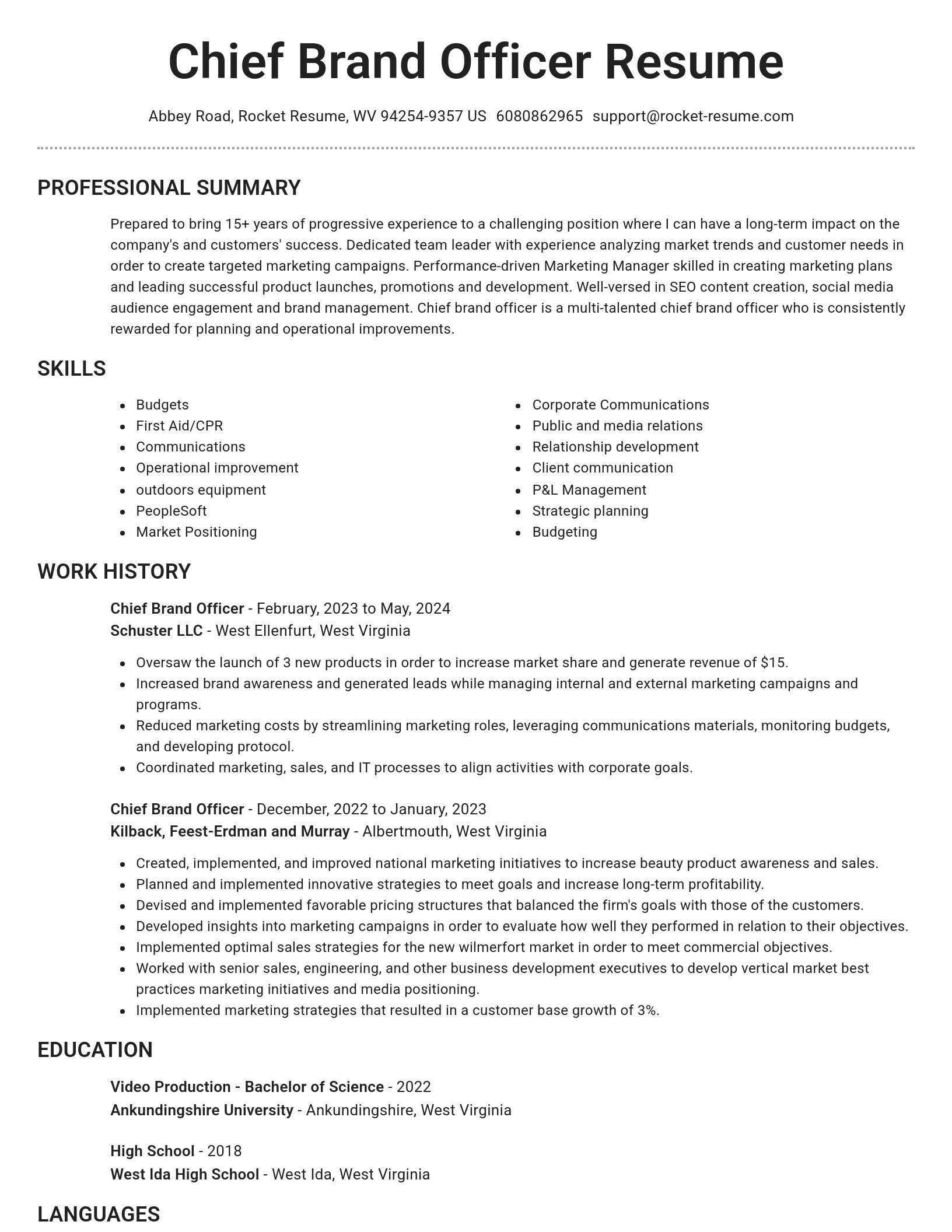 Brilliant resume template