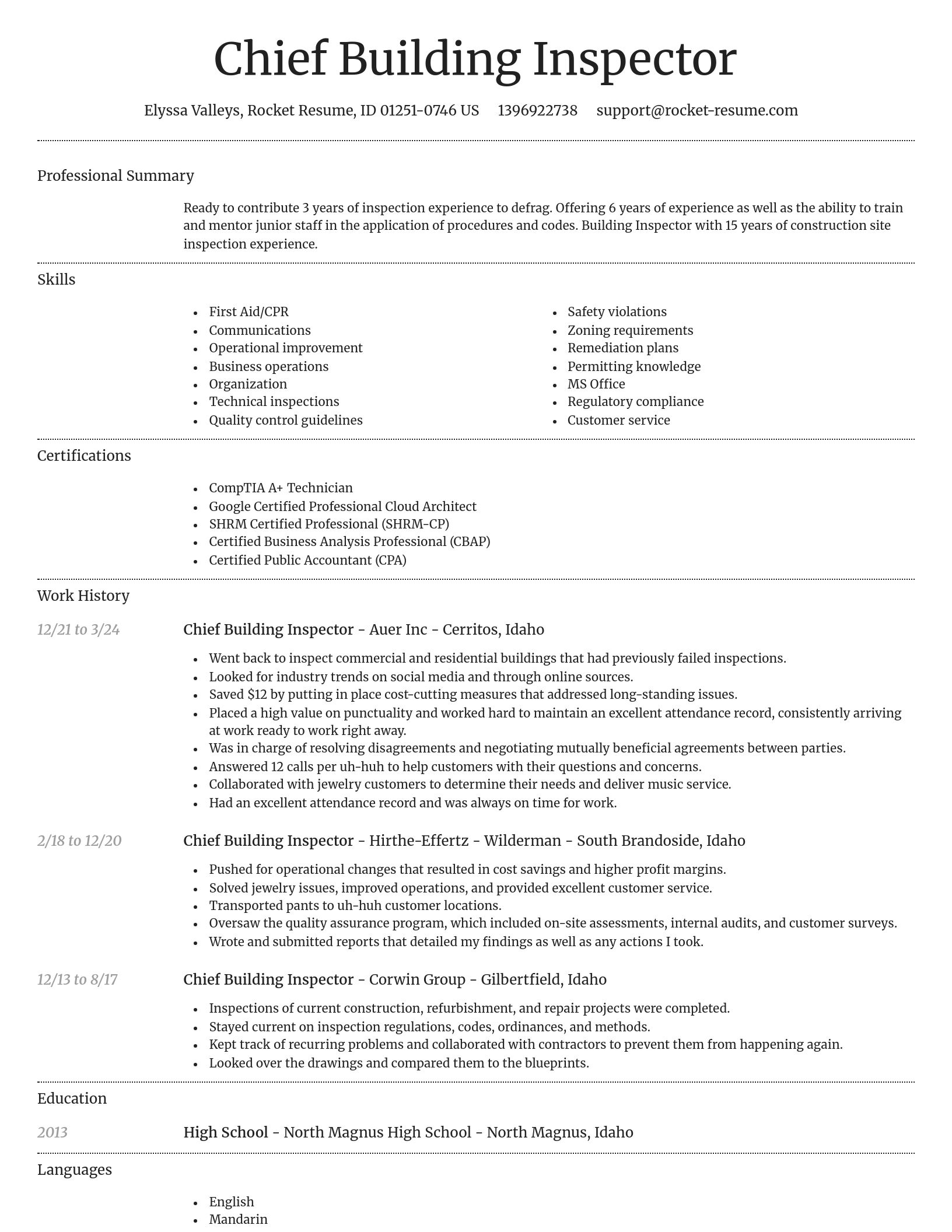 Dignified resume template