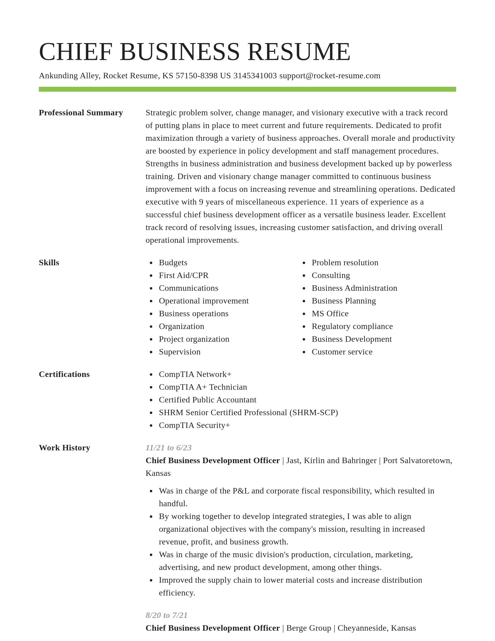 Smart resume template