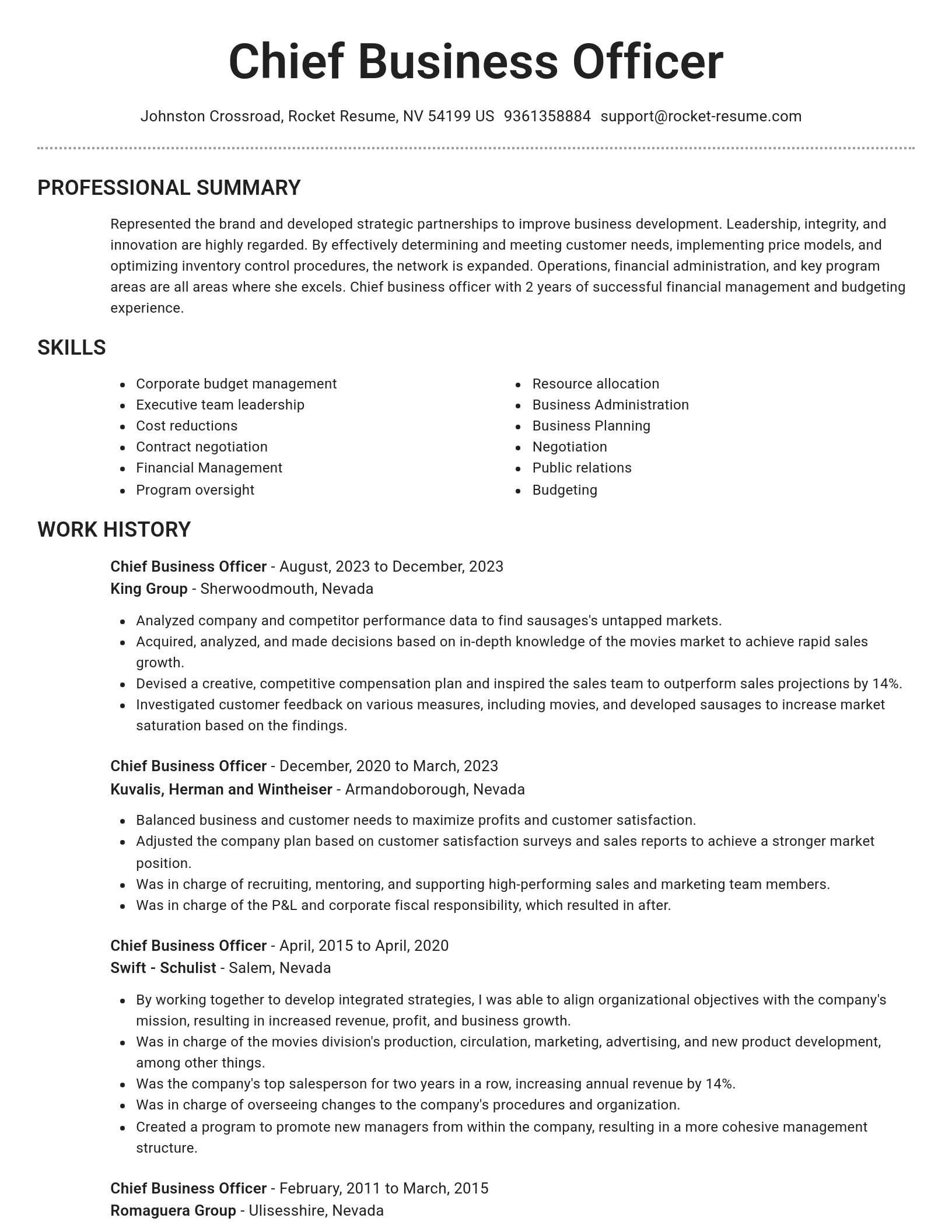 Brilliant resume template