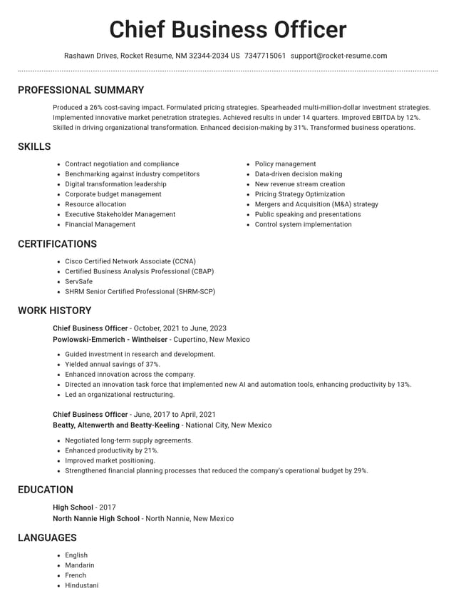 Brilliant resume template