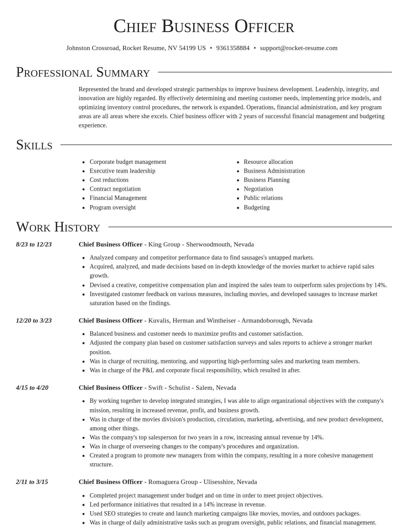 Director resume template