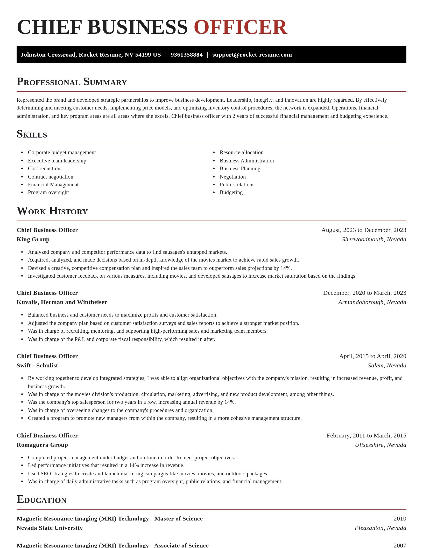Exquisite resume template