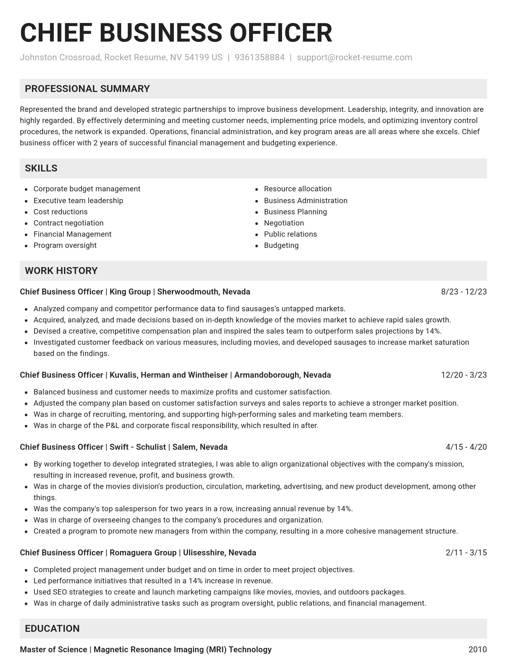 Genius resume template