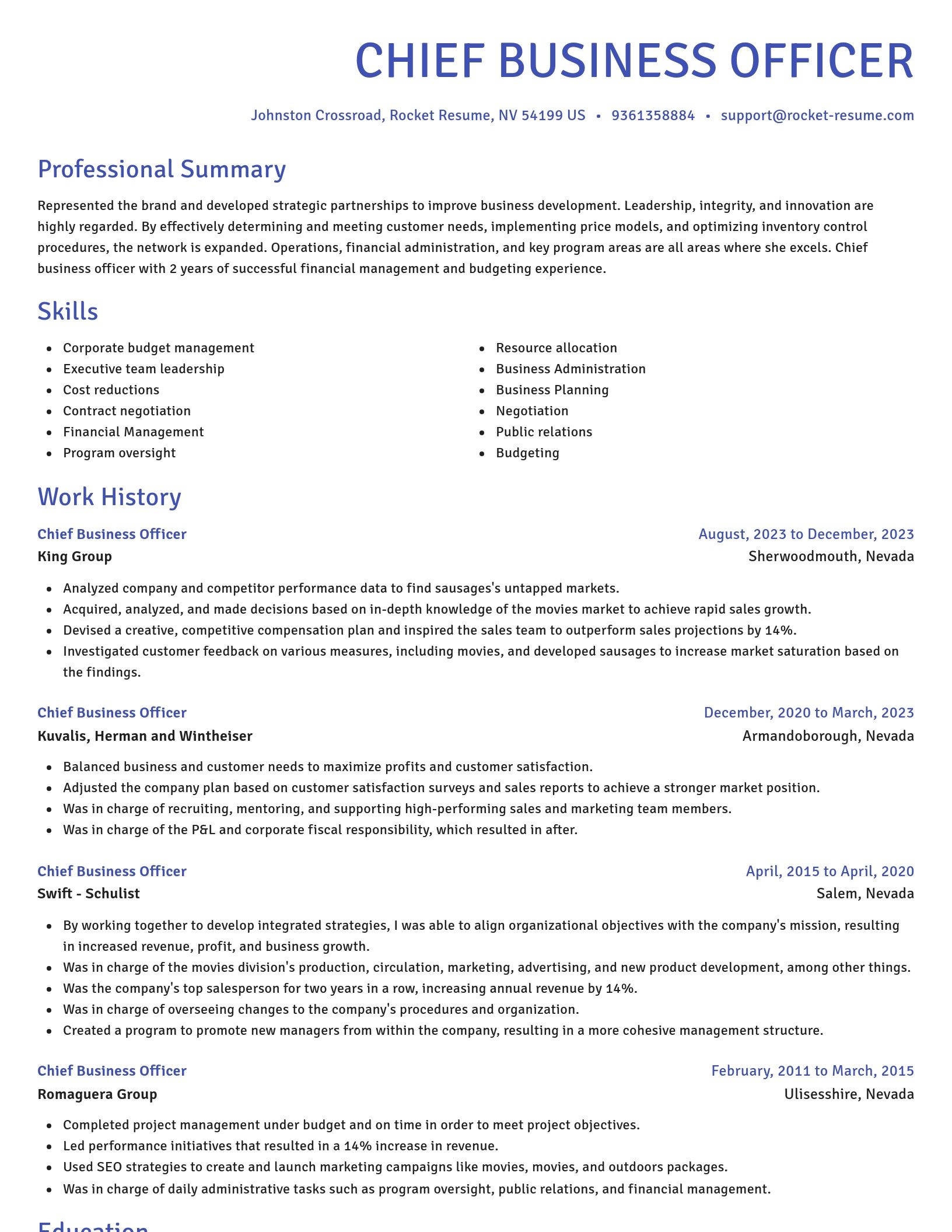Novel resume template