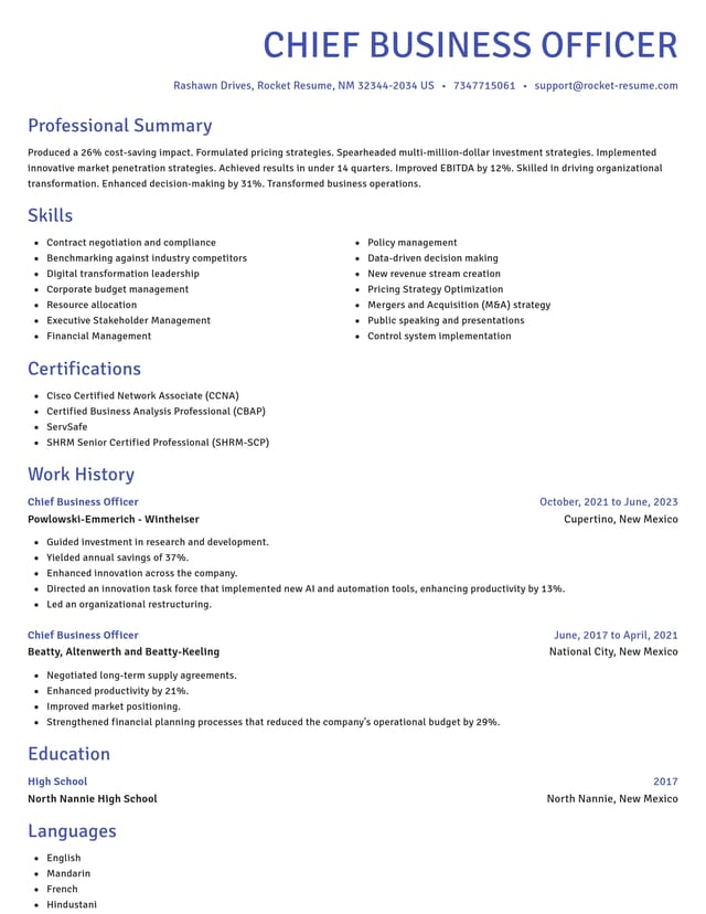 Novel resume template
