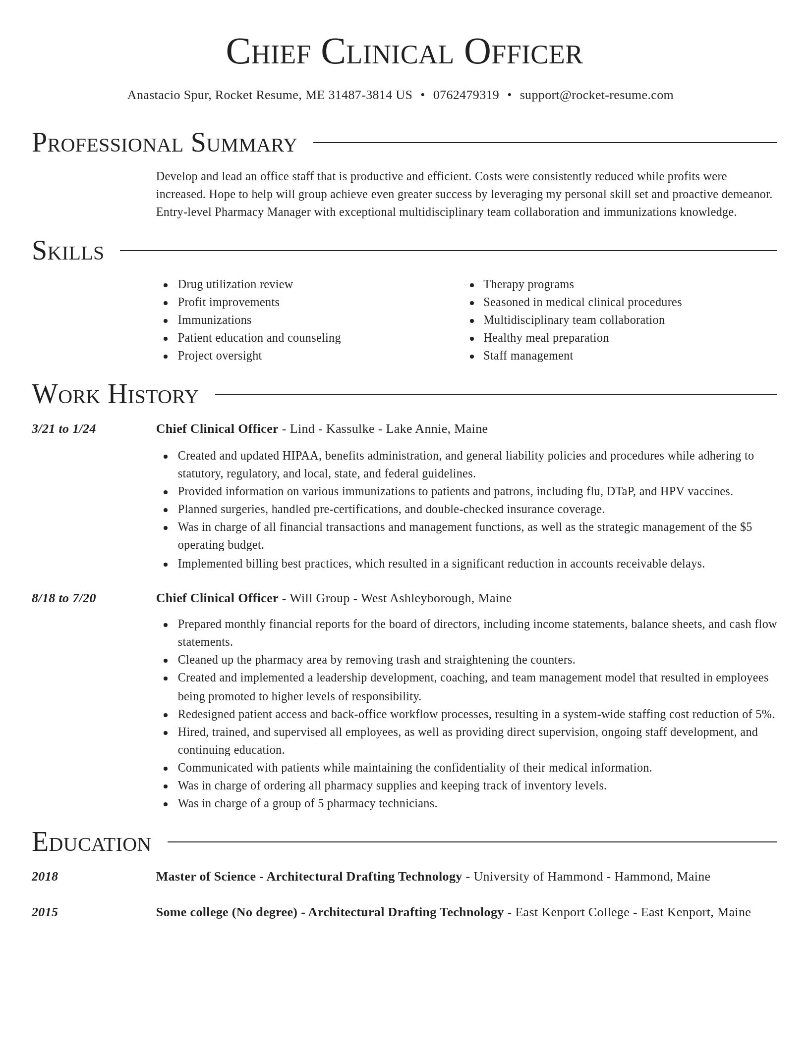 Director resume template