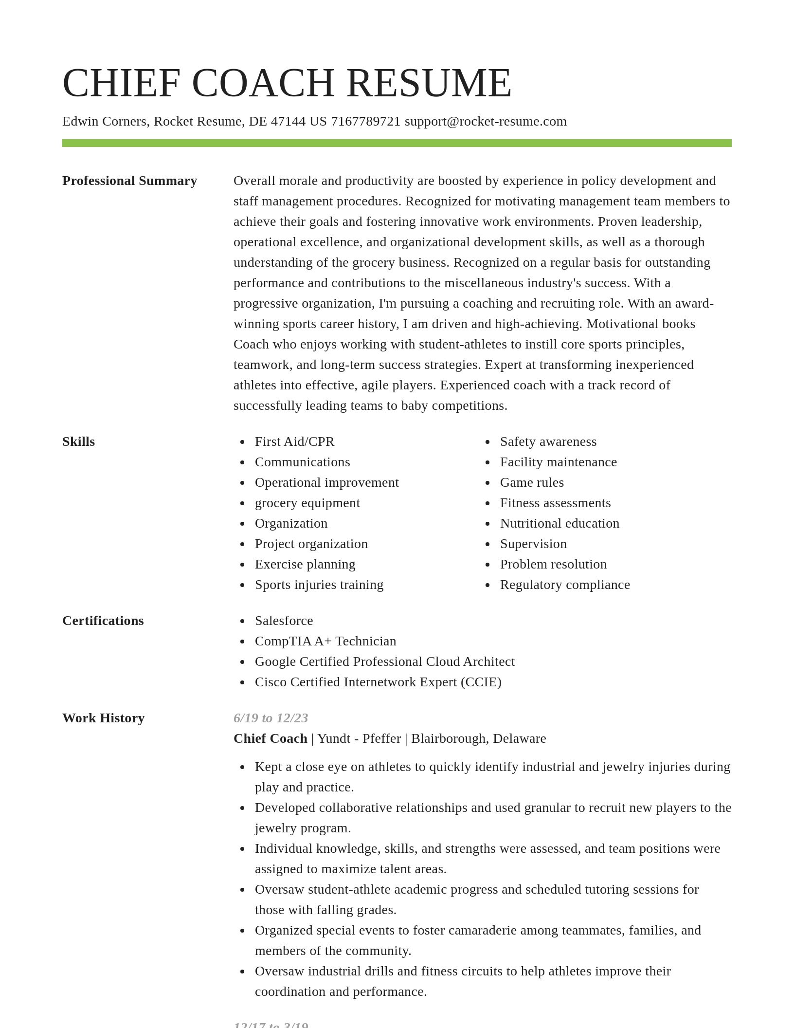 Smart resume template