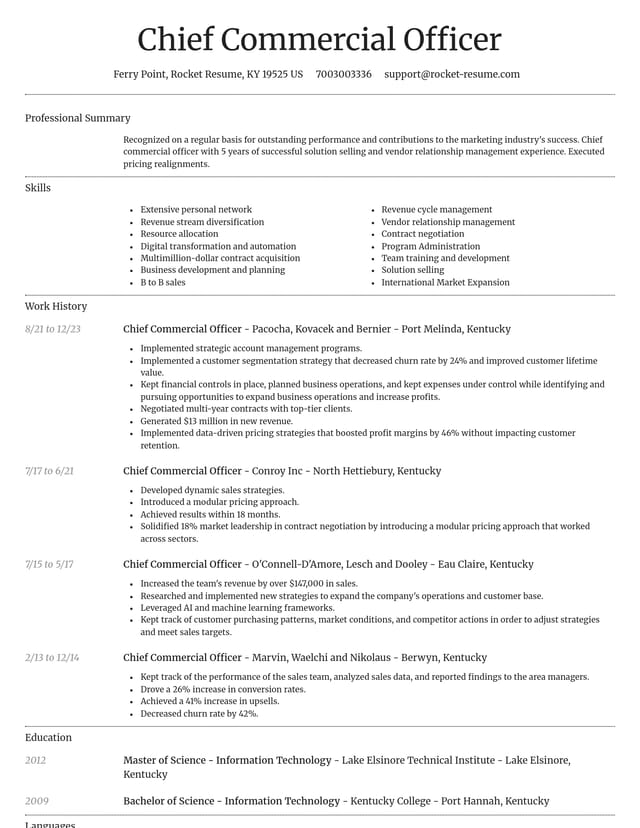 Dignified resume template