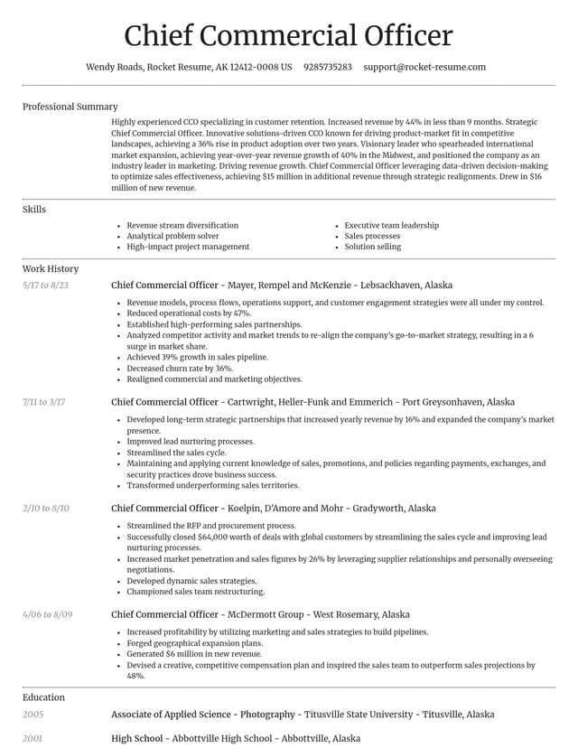 Dignified resume template
