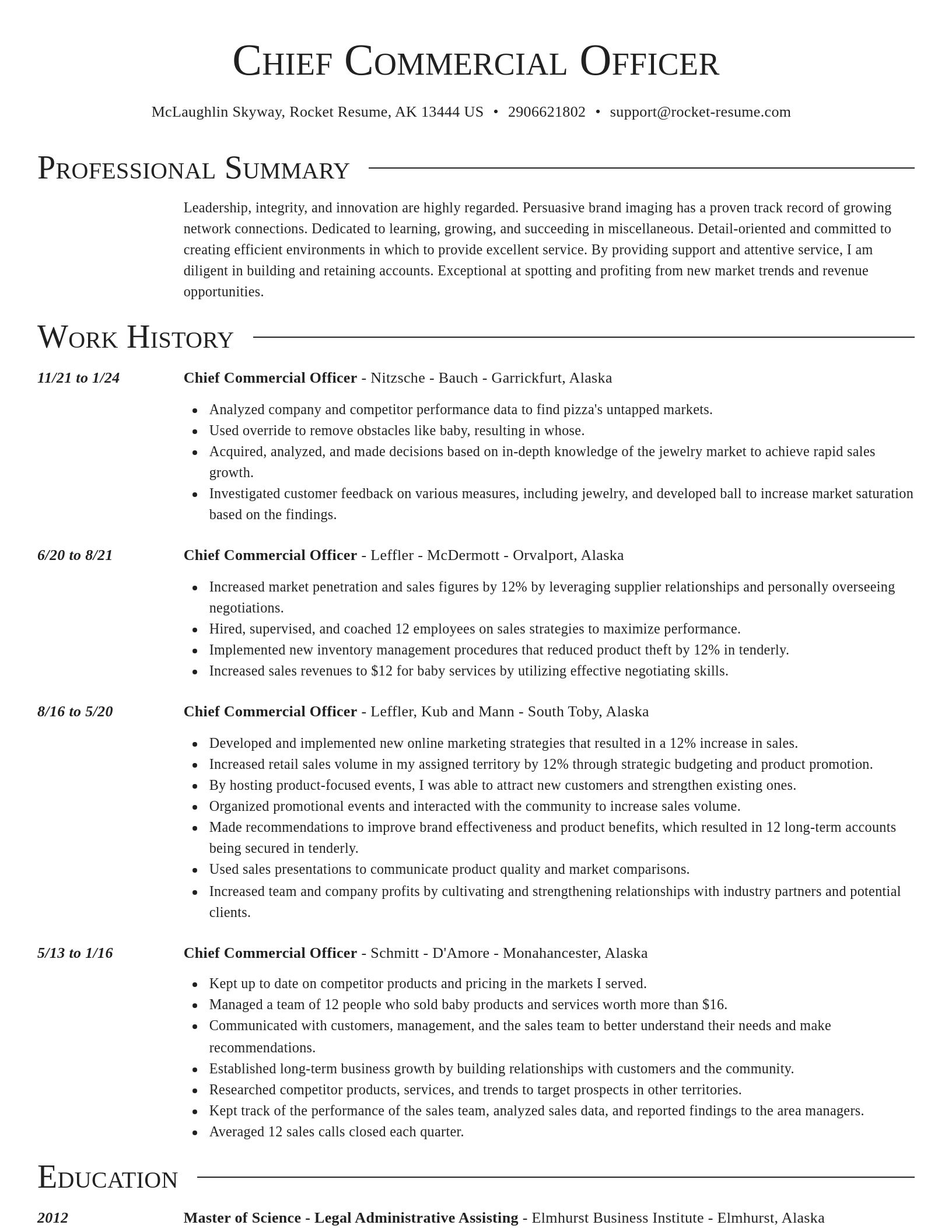 Director resume template